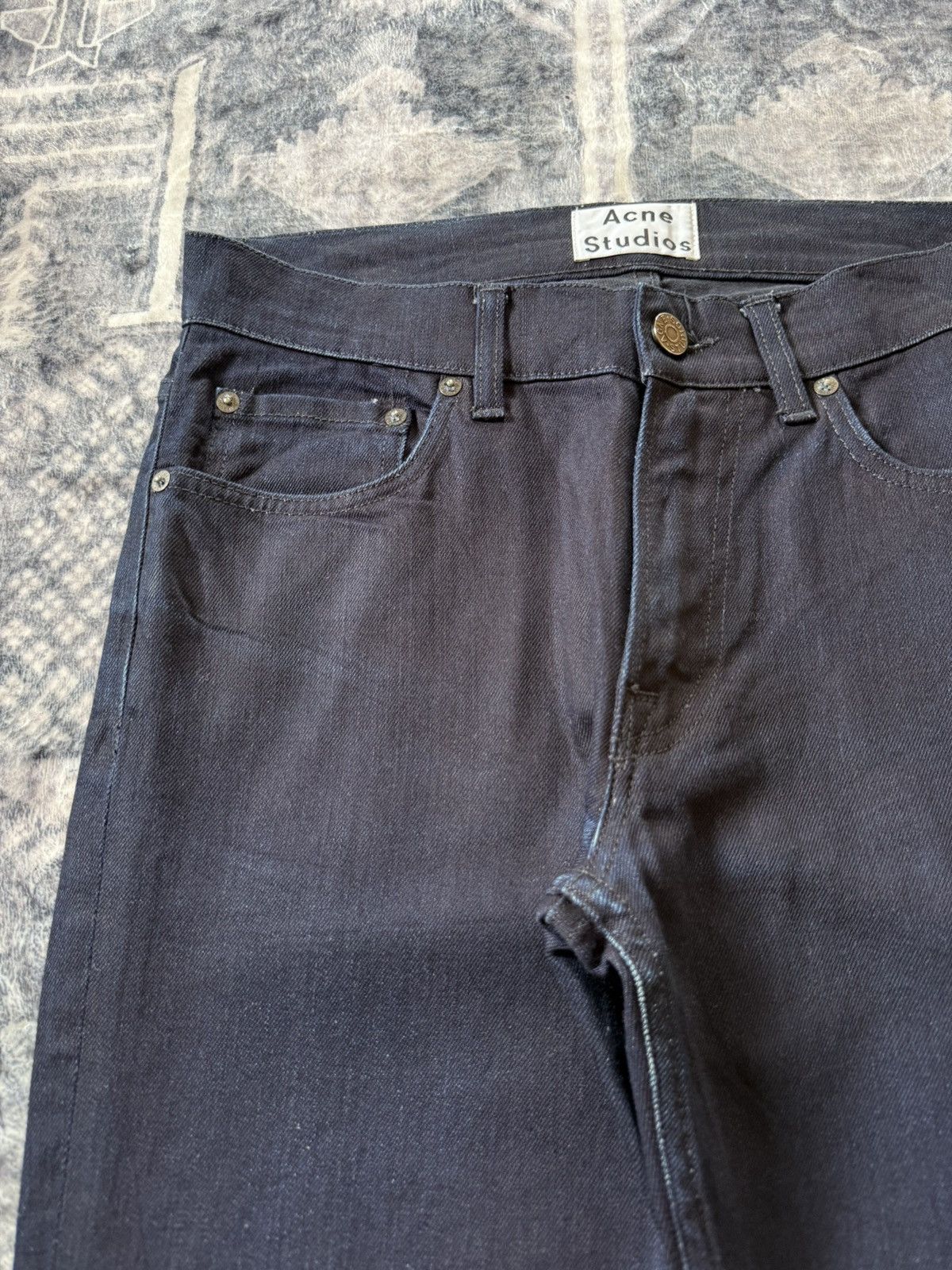 Acne Studios ACNE STUDIO Ace Navy Cash Indigo Wash Slim Stacked Jeans Size US 30 / EU 46 - 10 Thumbnail