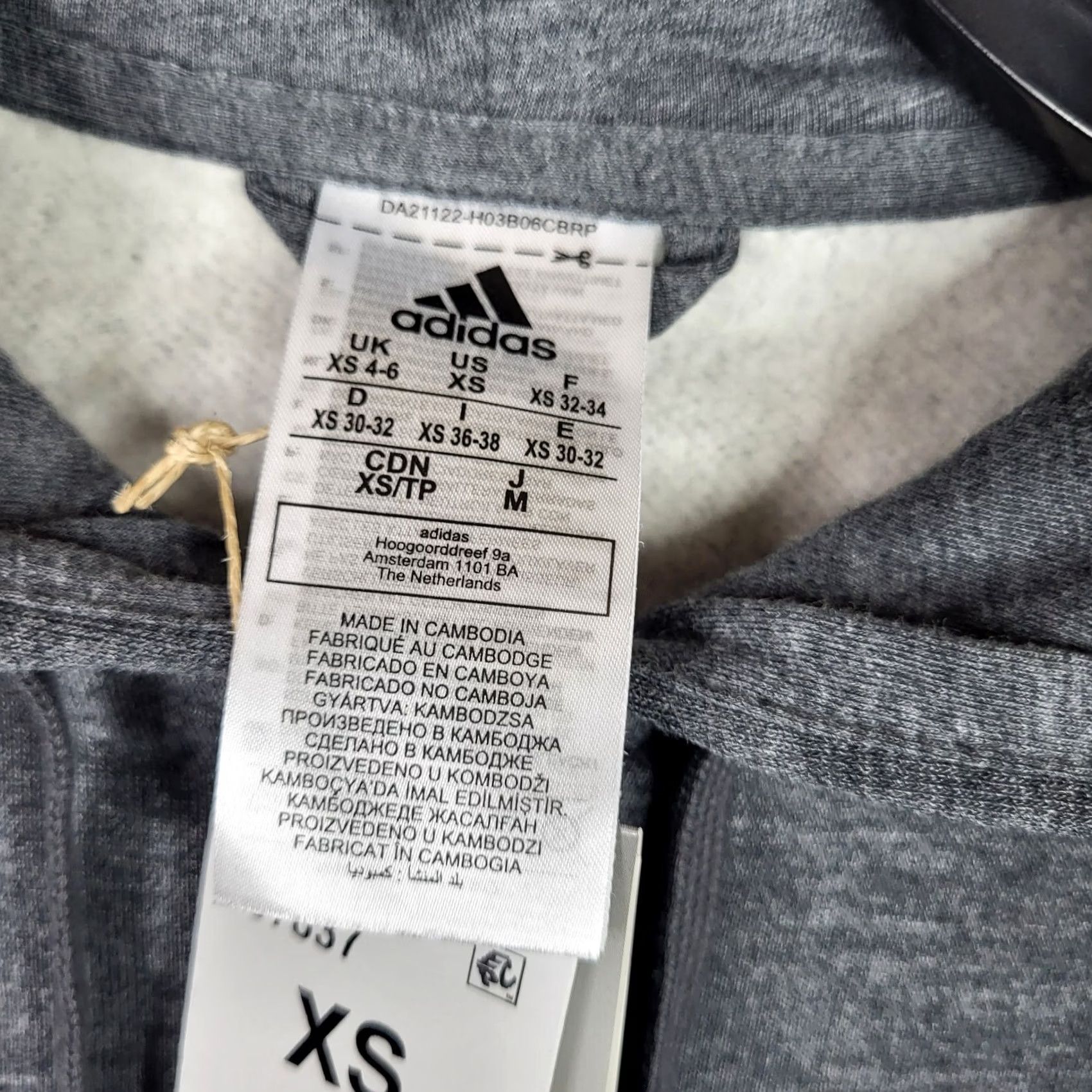 Adidas ADIDAS Women's Full zip Gray Green strips sweatshirt hoodie XS NEW Size XS / US 0-2 / IT 36-38 - 3 Thumbnail