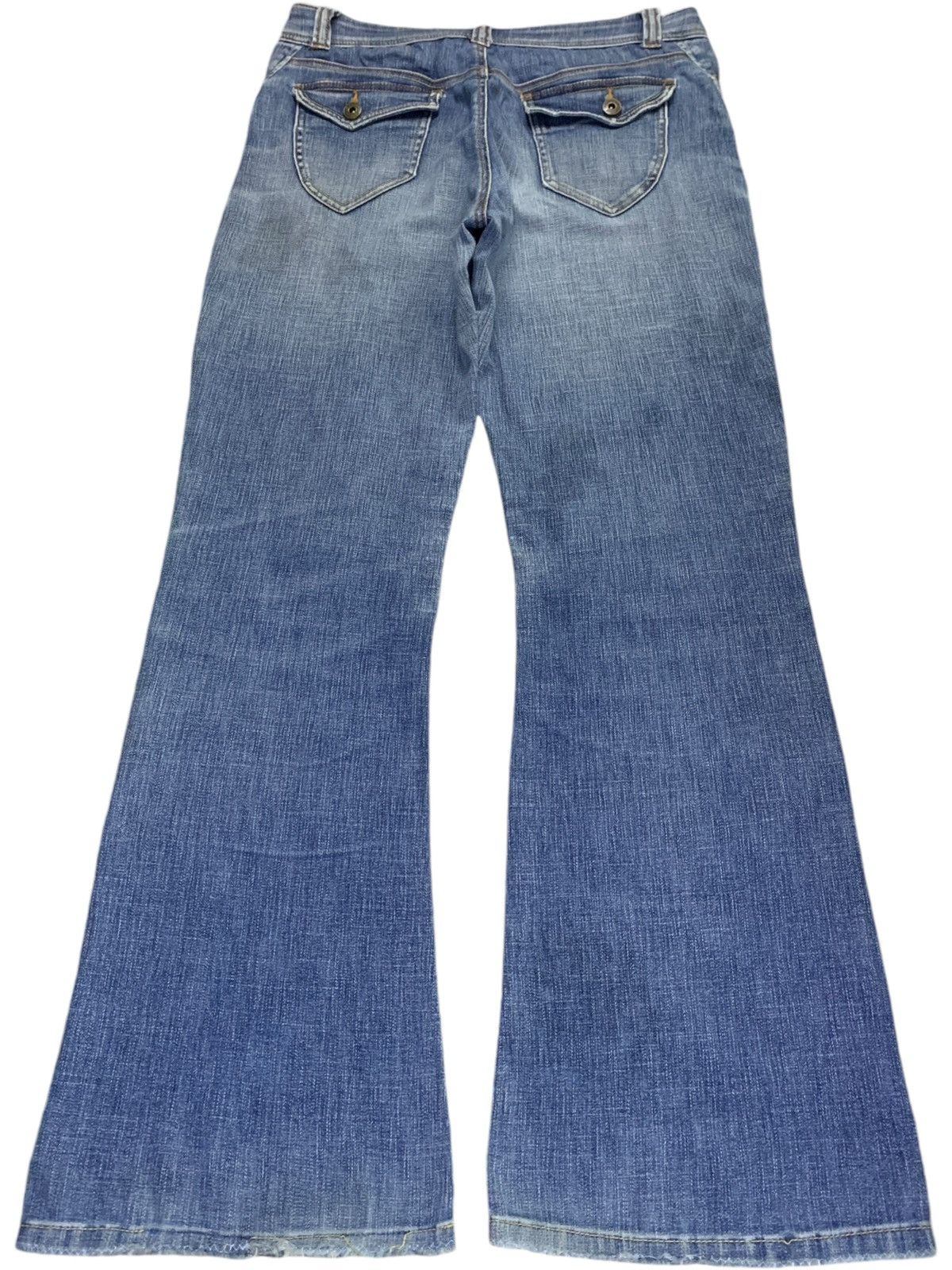 Japanese Brand SALES🔥Vintage Japanese Brand Faded Blue Wash Flare Jeans Size 31" - 2 Thumbnail