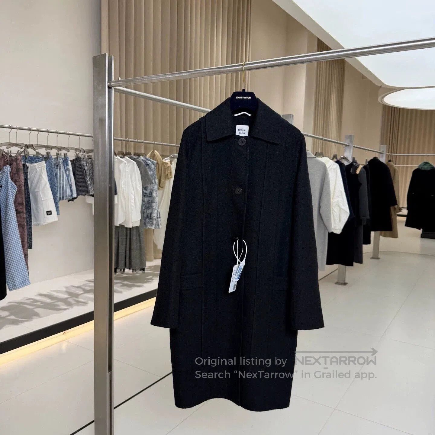 Hermes Hermes Black Wool Single-Breasted Coat 38. Size US S / EU 44-46 / 1 - 1 Thumbnail
