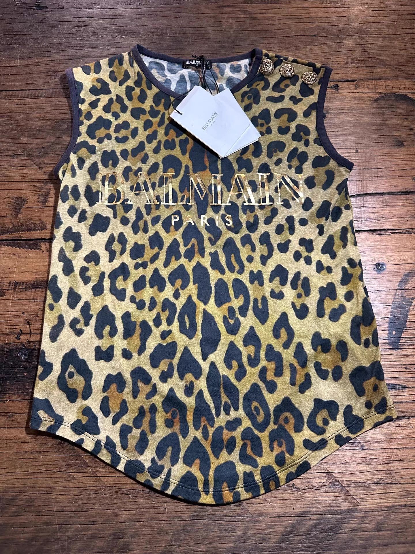 Balmain Balmain women’s main‑line leopard‑print tank top Ｑ25 Size S / US 4 / IT 40 - 1 Thumbnail