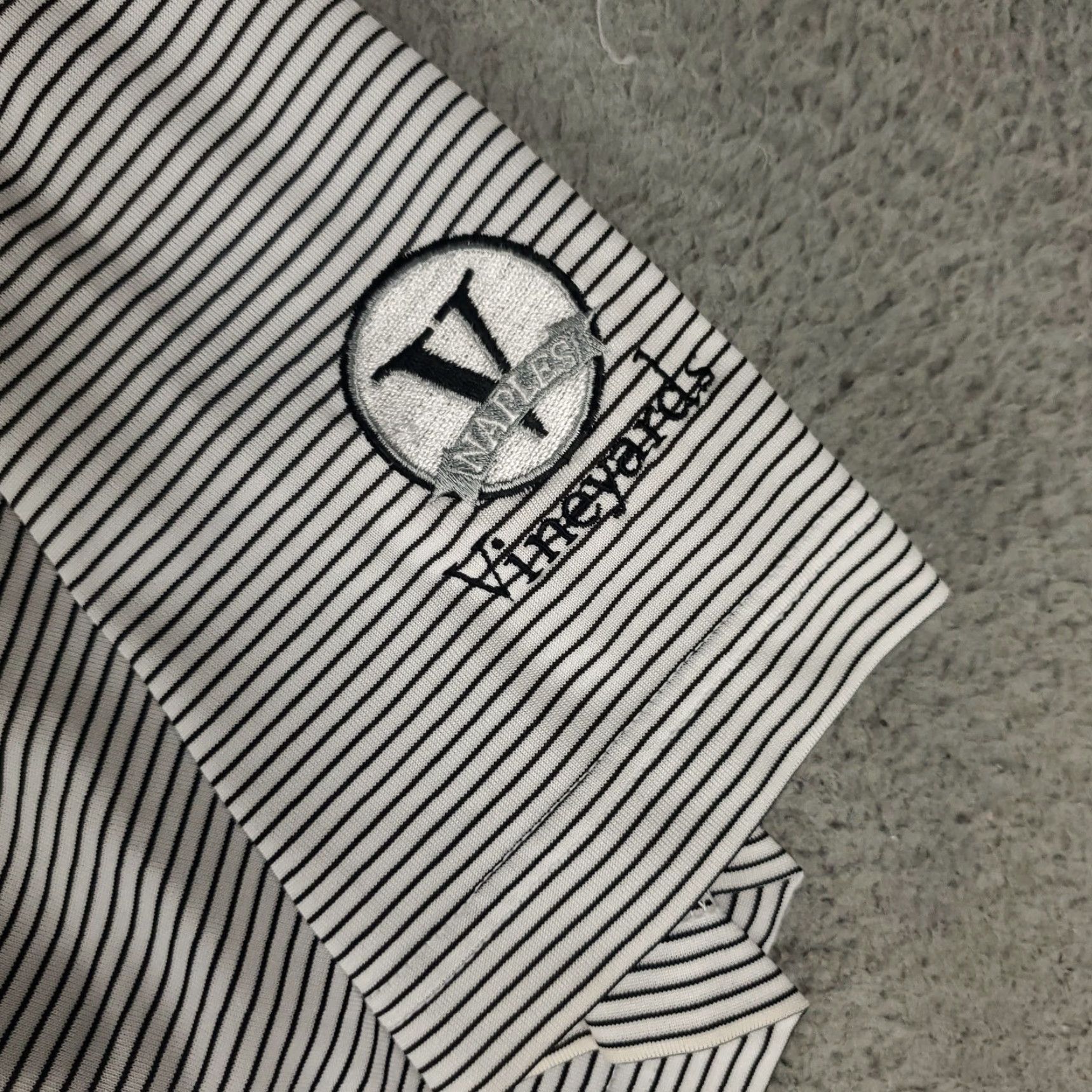 Vintage Donald Ross Polo Shirt Mens XL Gray Black Striped Short Sleeve Polo Shirt Mens Size US XL / EU 56 / 4 - 3 Thumbnail