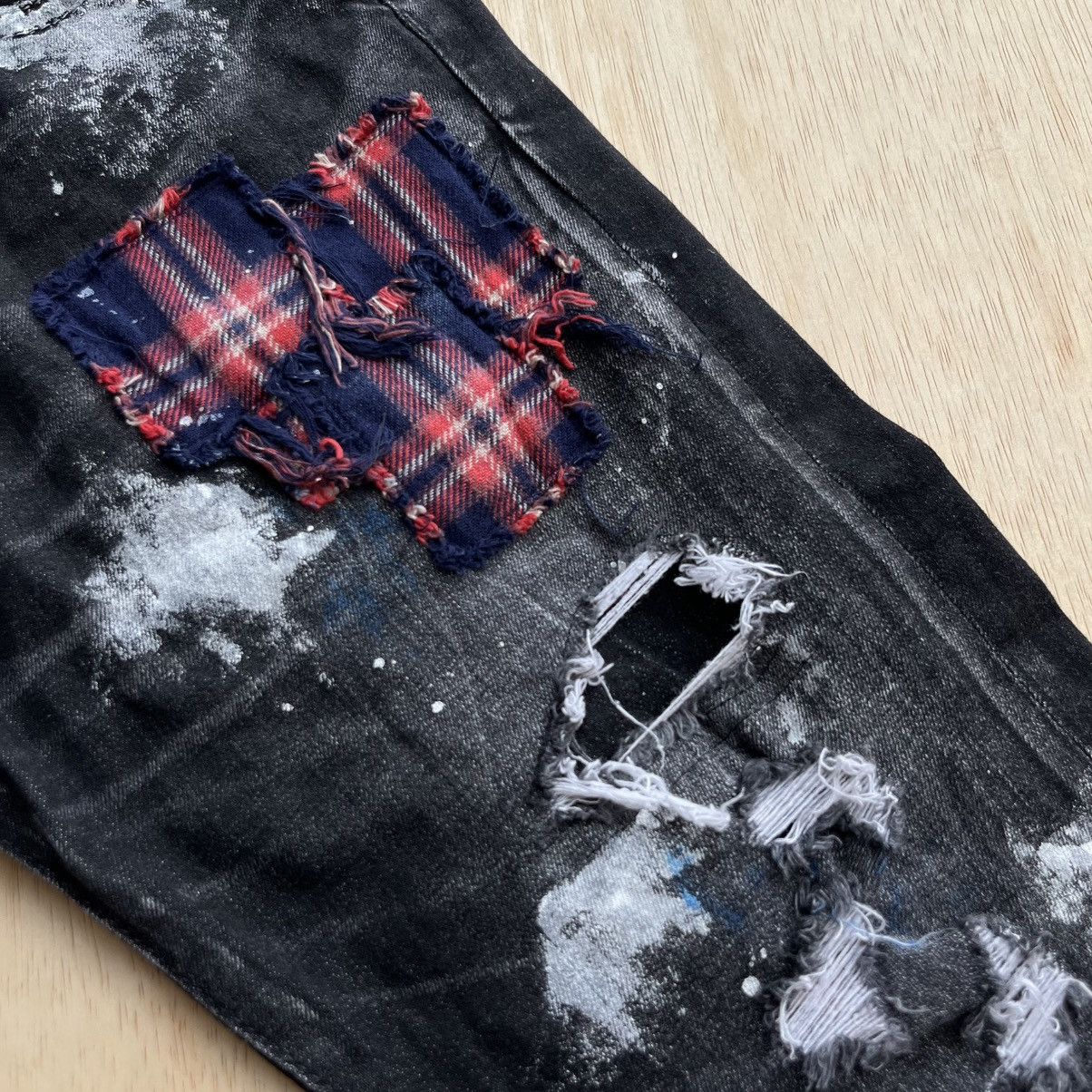 CIVARIZE CIVARIZE BLACK DISTRESSED PATCHWORK PAINT JAPANESE BRAND Size US 30 / EU 46 - 2 Thumbnail