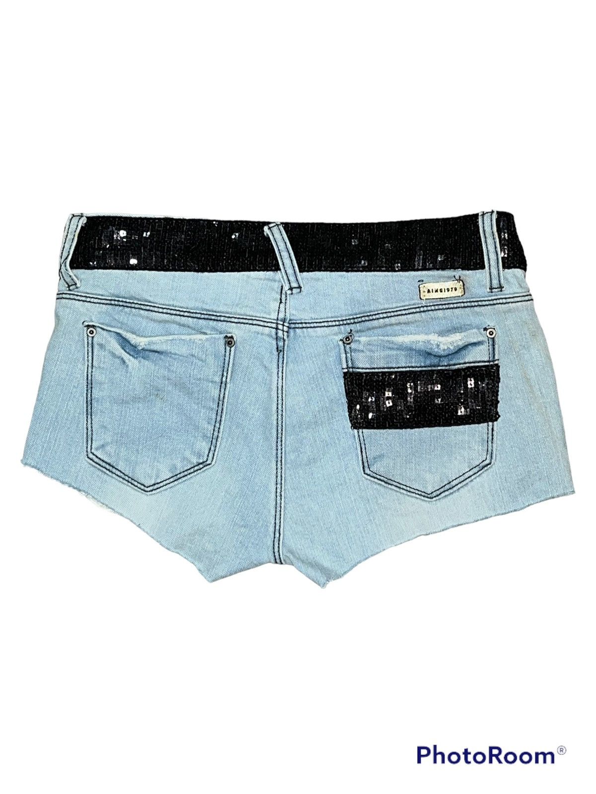 Japanese Brand Vintage Y2K denim sequin shorts ⭐️💗 Size 24" / US 00 / IT 34 - 2 Thumbnail