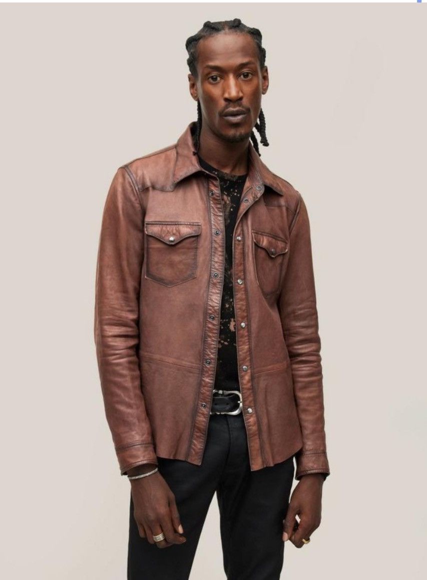 John Varvatos Mason Leather Shirt Jacket. 52 Size US L / EU 52-54 / 3 - 4 Thumbnail