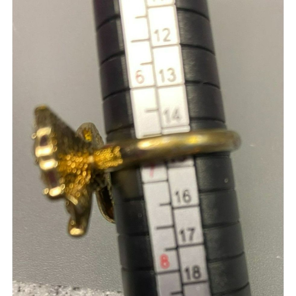 Other Gold-Tone Bow Ring With Rhinestones Size 6.75 Size ONE SIZE - 5 Thumbnail