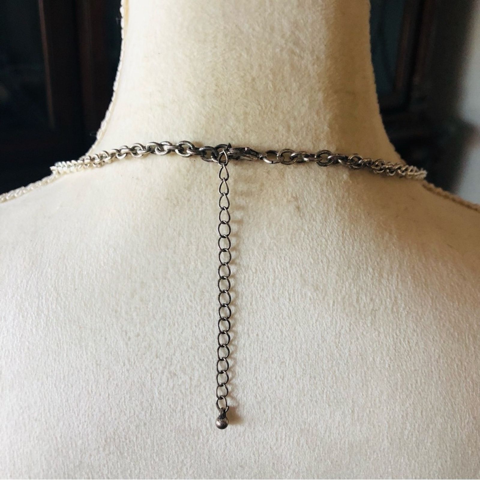 Jewelry Textured silver link coin fringe necklace Size ONE SIZE - 7 Thumbnail
