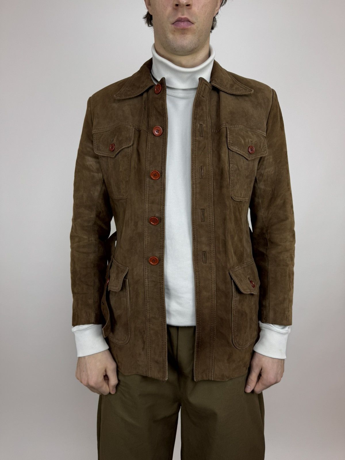 Other Vintage Suede Jacket Toscana Pockets Belted Peacoat Japanese Size US M / EU 48-50 / 2 - 15 Thumbnail