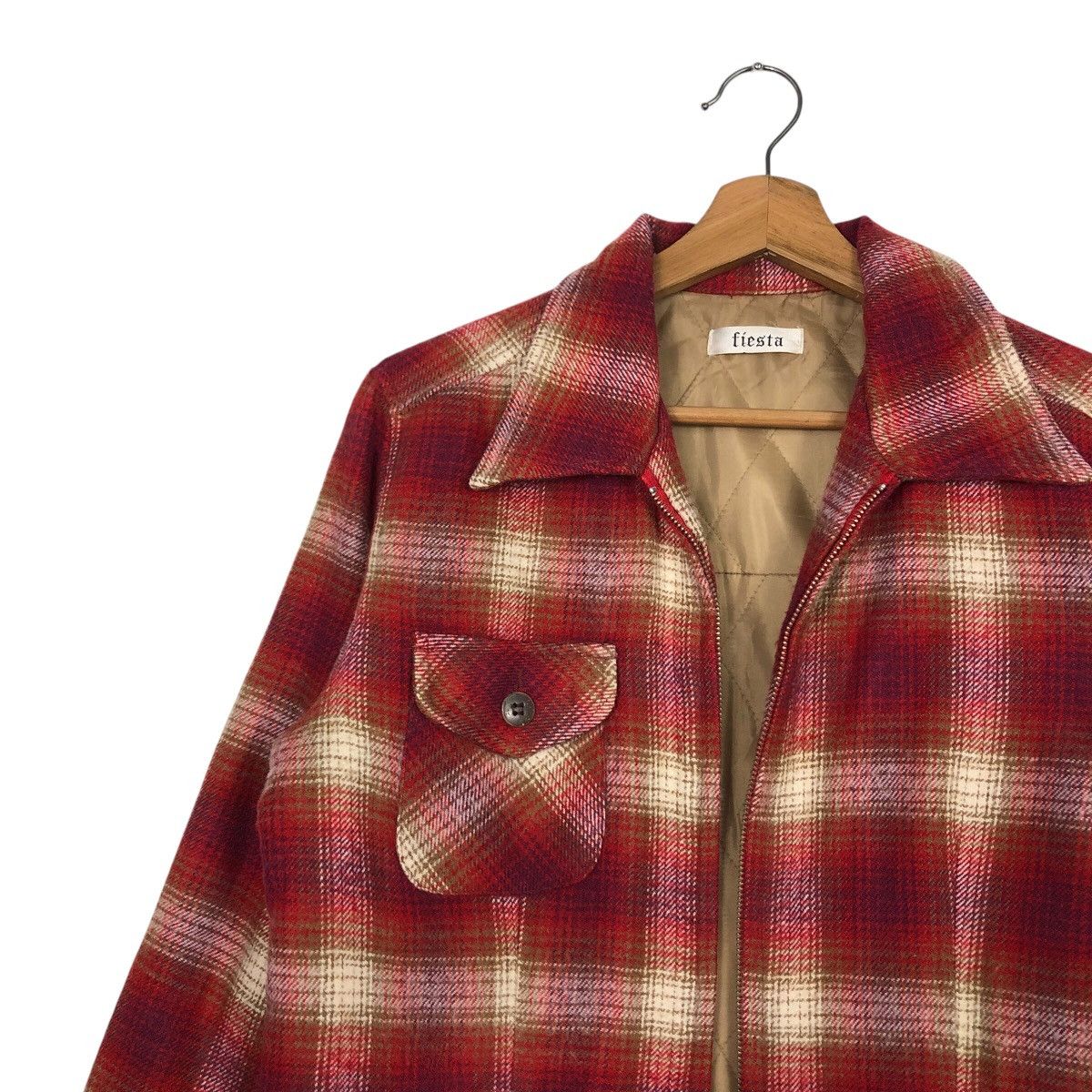 Japanese Brand 📌Vintage Zipper Flannel Jacket Worker Fiesta Tartan Design Size US M / EU 48-50 / 2 - 8 Thumbnail