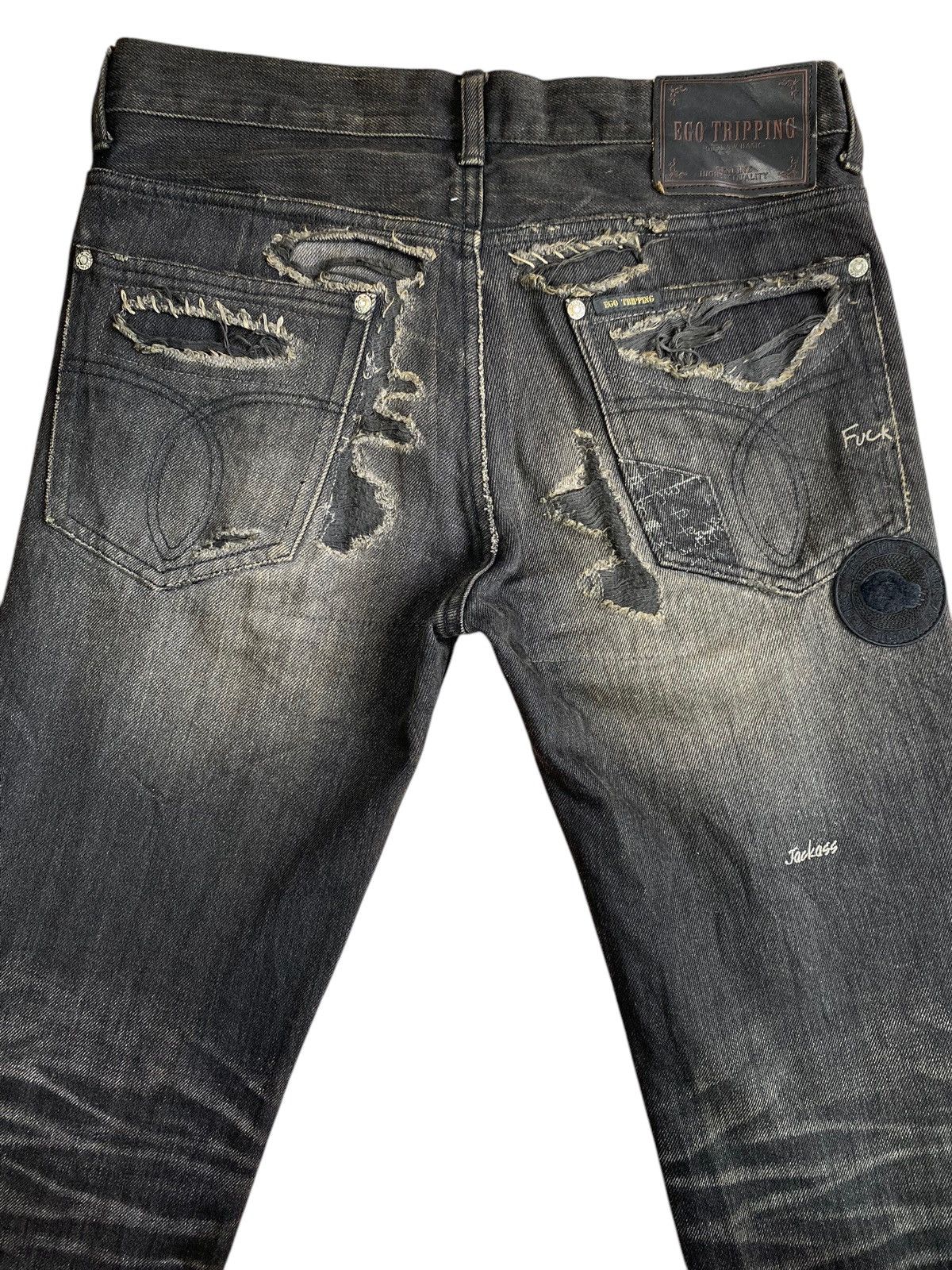 Japanese Brand Ego Tripping Japan Kurt Slim Fit Distressed Denim Size US 31 - 14 Thumbnail