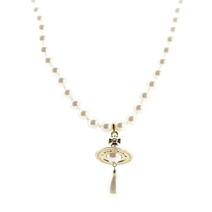 Vivienne Westwood Vivienne Westwood Saturn Pearl Pendant Necklace 0079 Size ONE SIZE - 1 Thumbnail