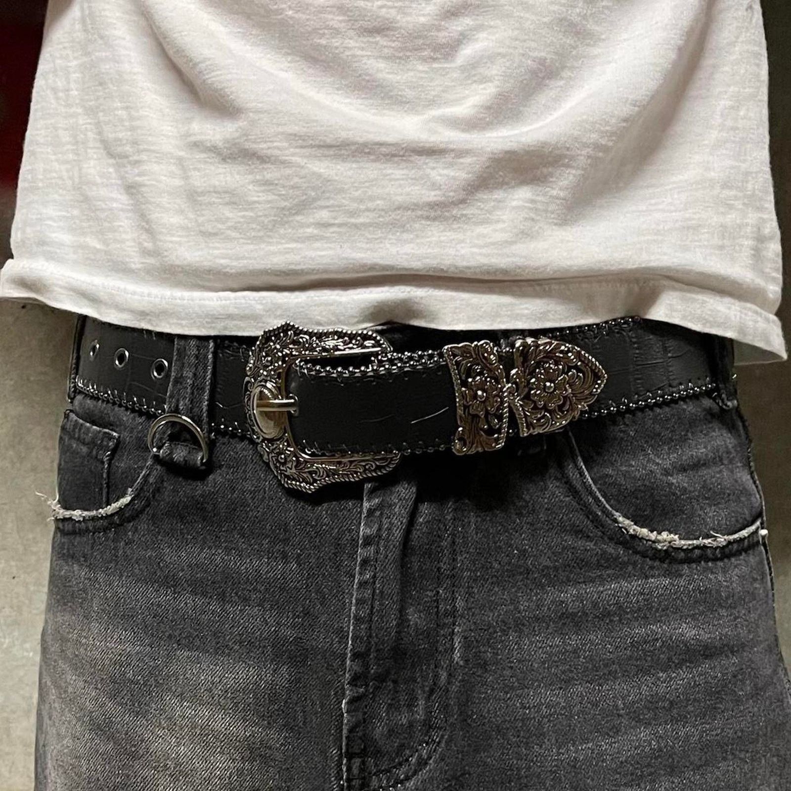 Other Black western snakeskin belt 26-32 MENS Size ONE SIZE - 1 Thumbnail