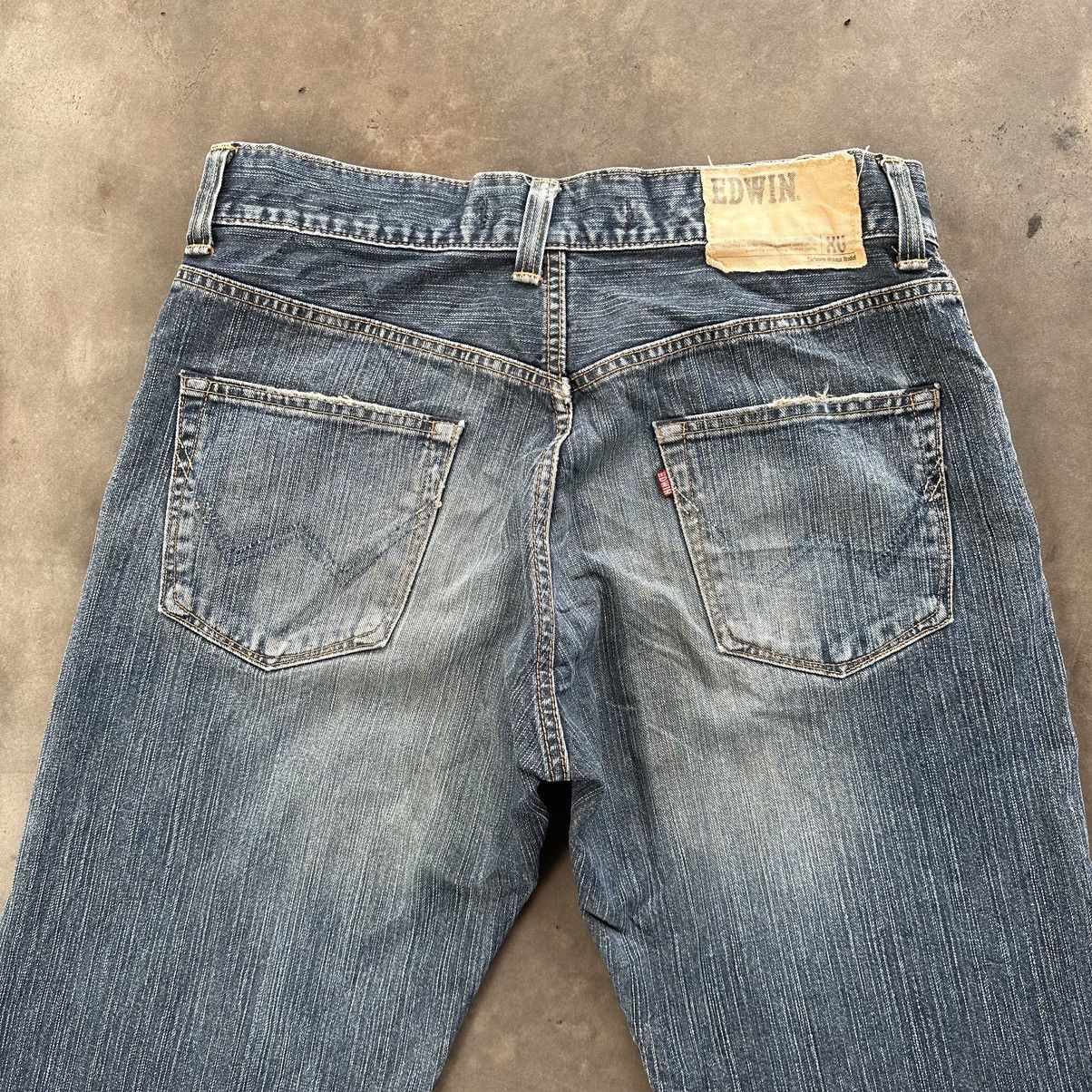 Japanese Brand Vintage Edwin Distressed Faded Denim Jean Pant W34 Size US 34 / EU 50 - 11 Thumbnail