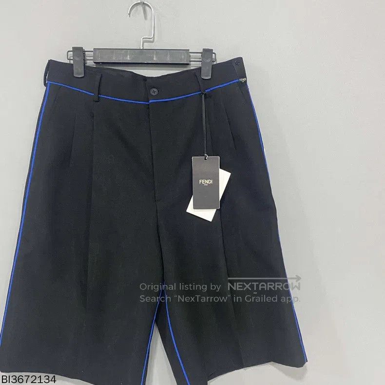 Fendi Fendi Black and blue striped shorts Size US 32 / EU 48 - 2 Thumbnail