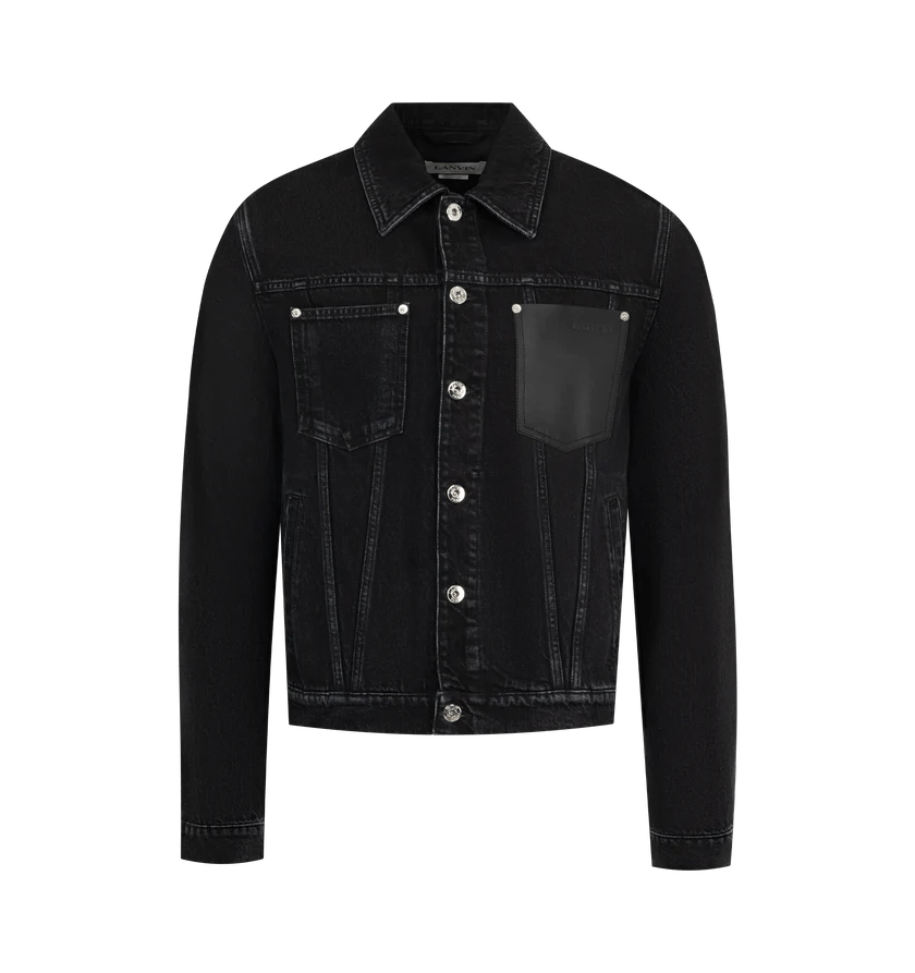 Lanvin o1h1sh11224 Regular Jacket Leather Detail in Black Size US S / EU 44-46 / 1 - 1 Thumbnail