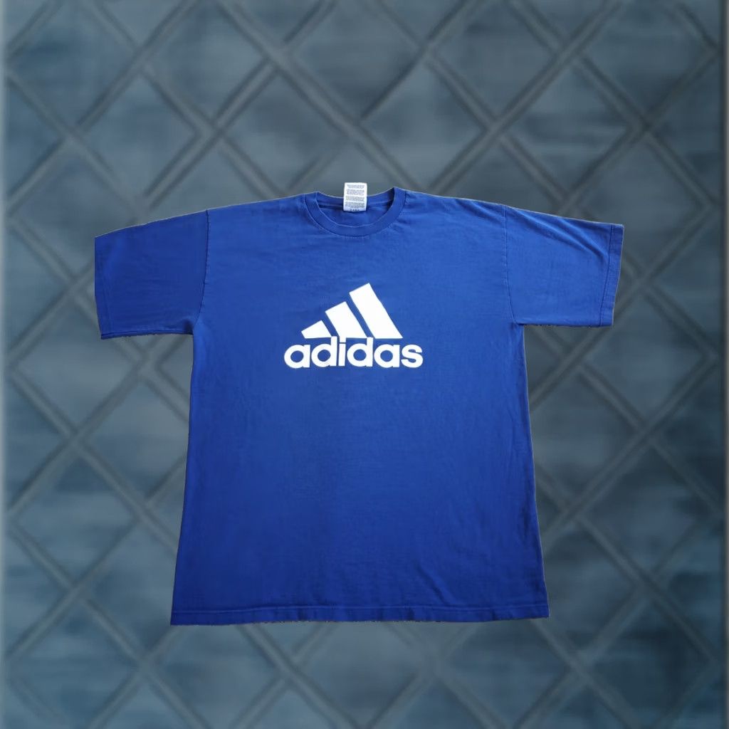 Adidas VINTAGE Adidas T Shirt Large Mens Blue Short Sleeve Mountain Logo USA Made Y2K Size US L / EU 52-54 / 3 - 1 Thumbnail