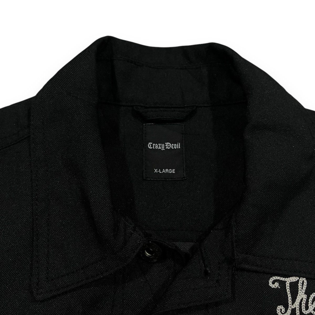 If Six Was Nine ☠️CRAZY DEVIL EMBROIDERY LOGO BUTTON UP SHIRT☠️ Size US L / EU 52-54 / 3 - 6 Thumbnail