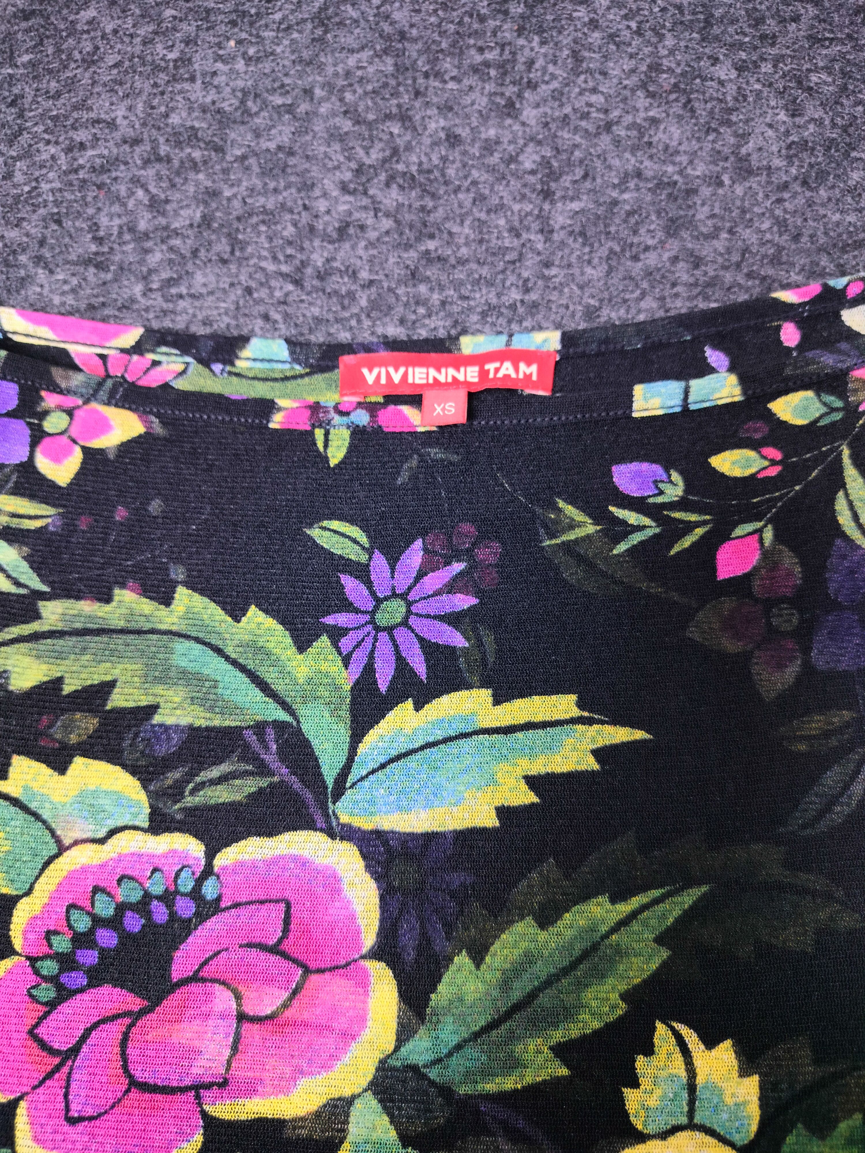 Vivienne Tam Rare Vivienne Tam Mesh Floral Midi Dress Size XS / US 0-2 / IT 36-38 - 4 Thumbnail