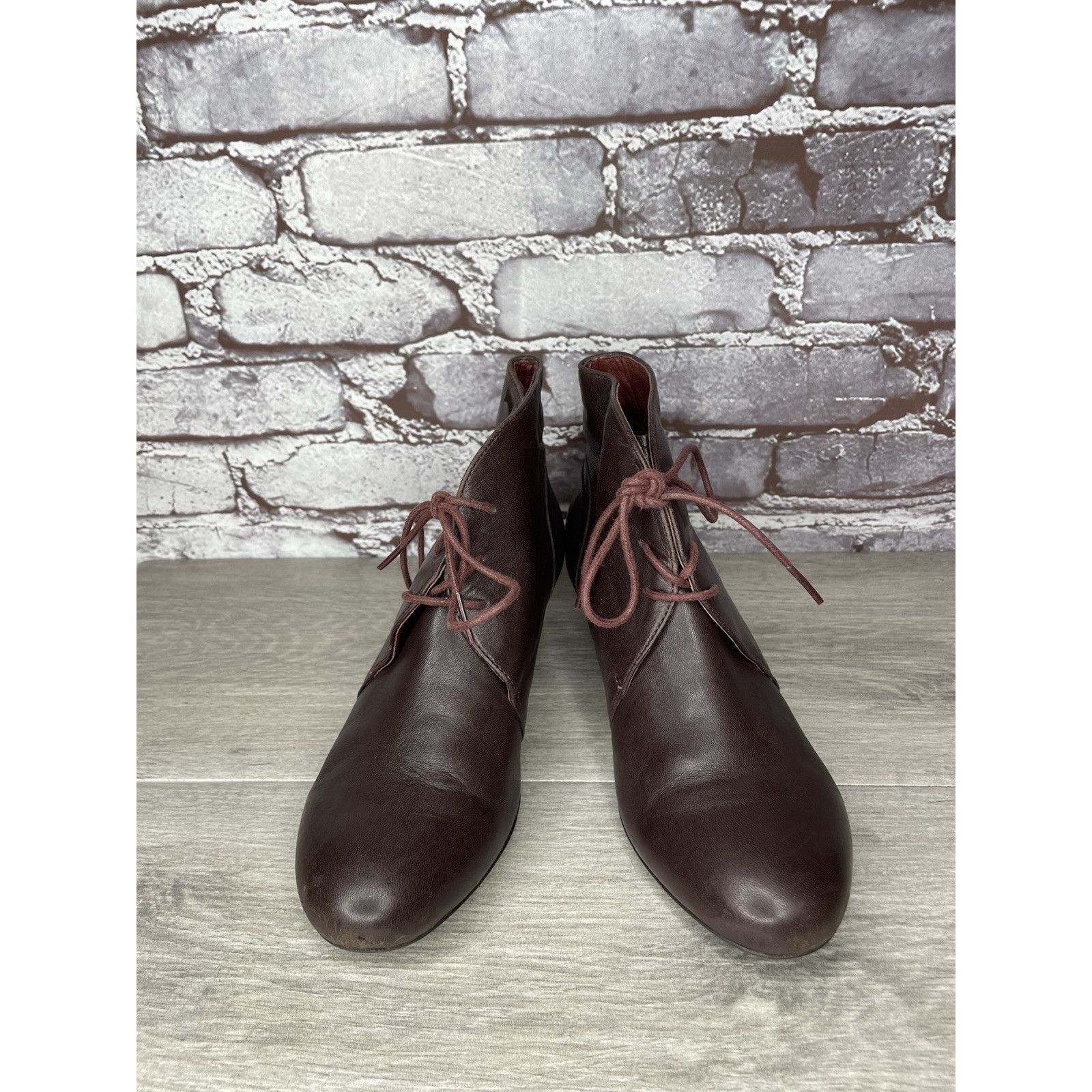 Camper Camper Alicante Brown Leather Lace Up Heel Ankle Boots Women Size US 7.5 / IT 37.5 - 2 Thumbnail