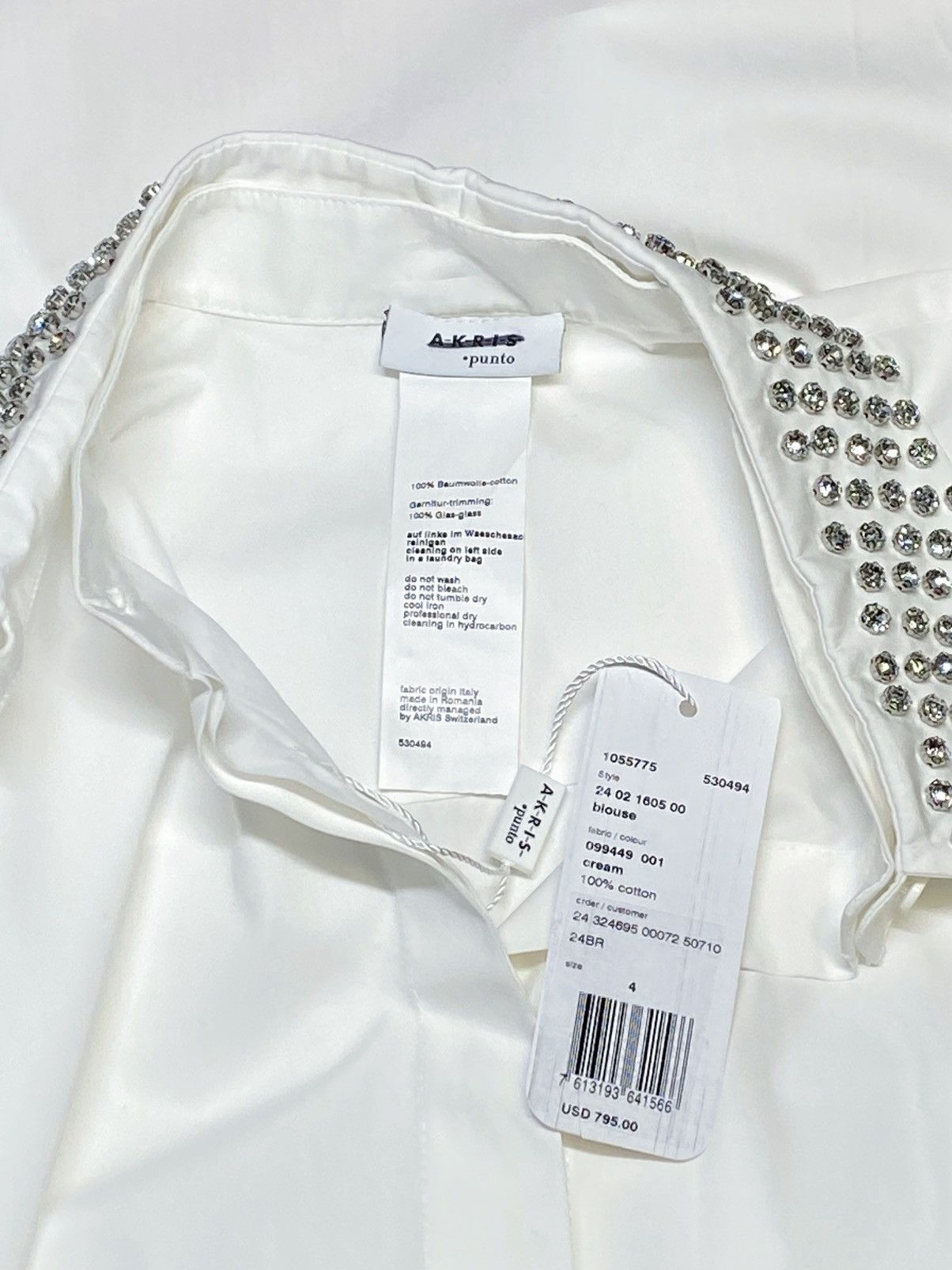 Akris Akris punto Embellished Collar Cotton Shirt size 4 Size S / US 4 / IT 40 - 12 Thumbnail