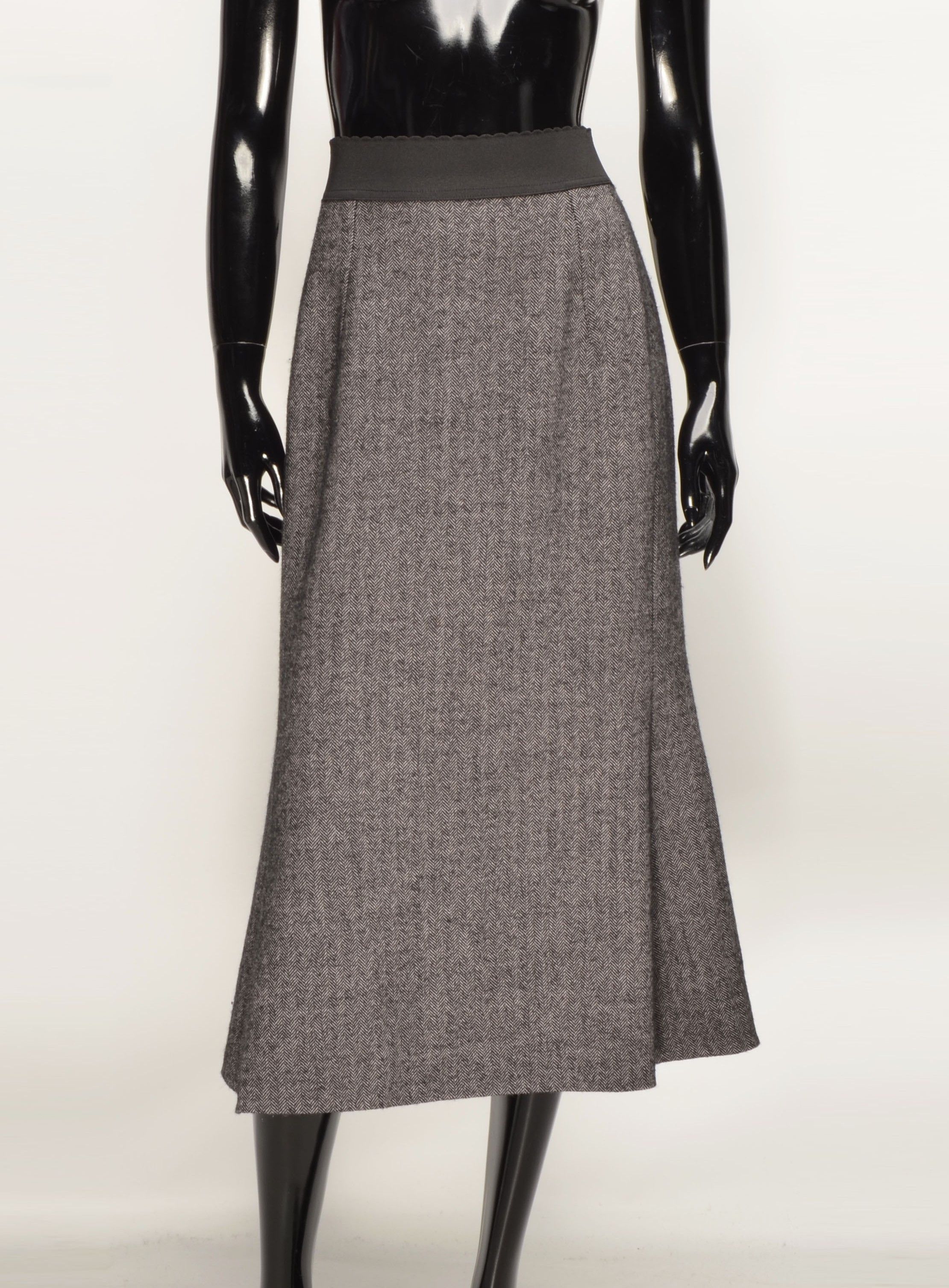 Dolce & Gabbana Wool Tweed Midi Skirt