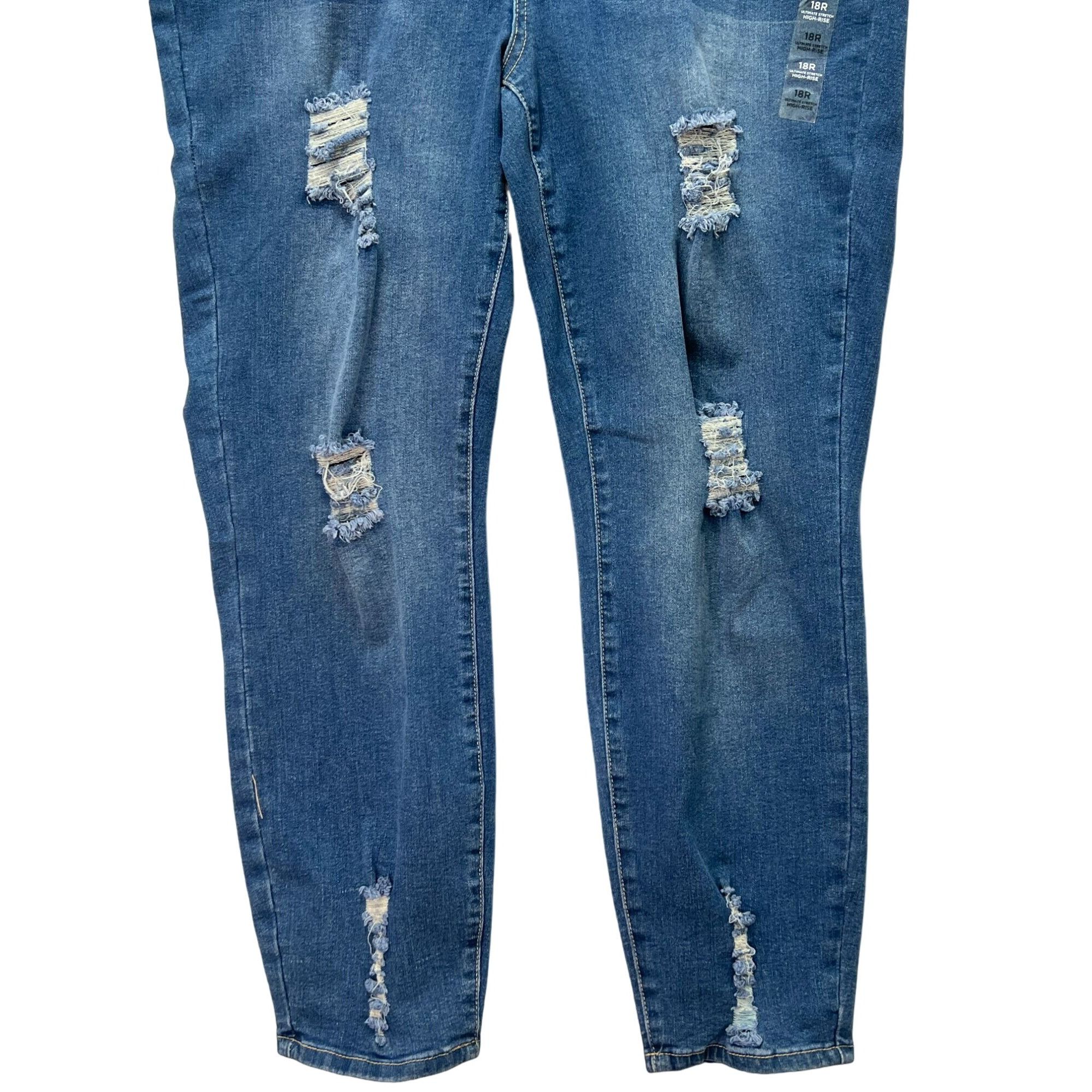 Other Rue + - Women's Ultimate Stretch High-Rise Skinny Jeans Dist Size 40" / US 18 - 15 Thumbnail
