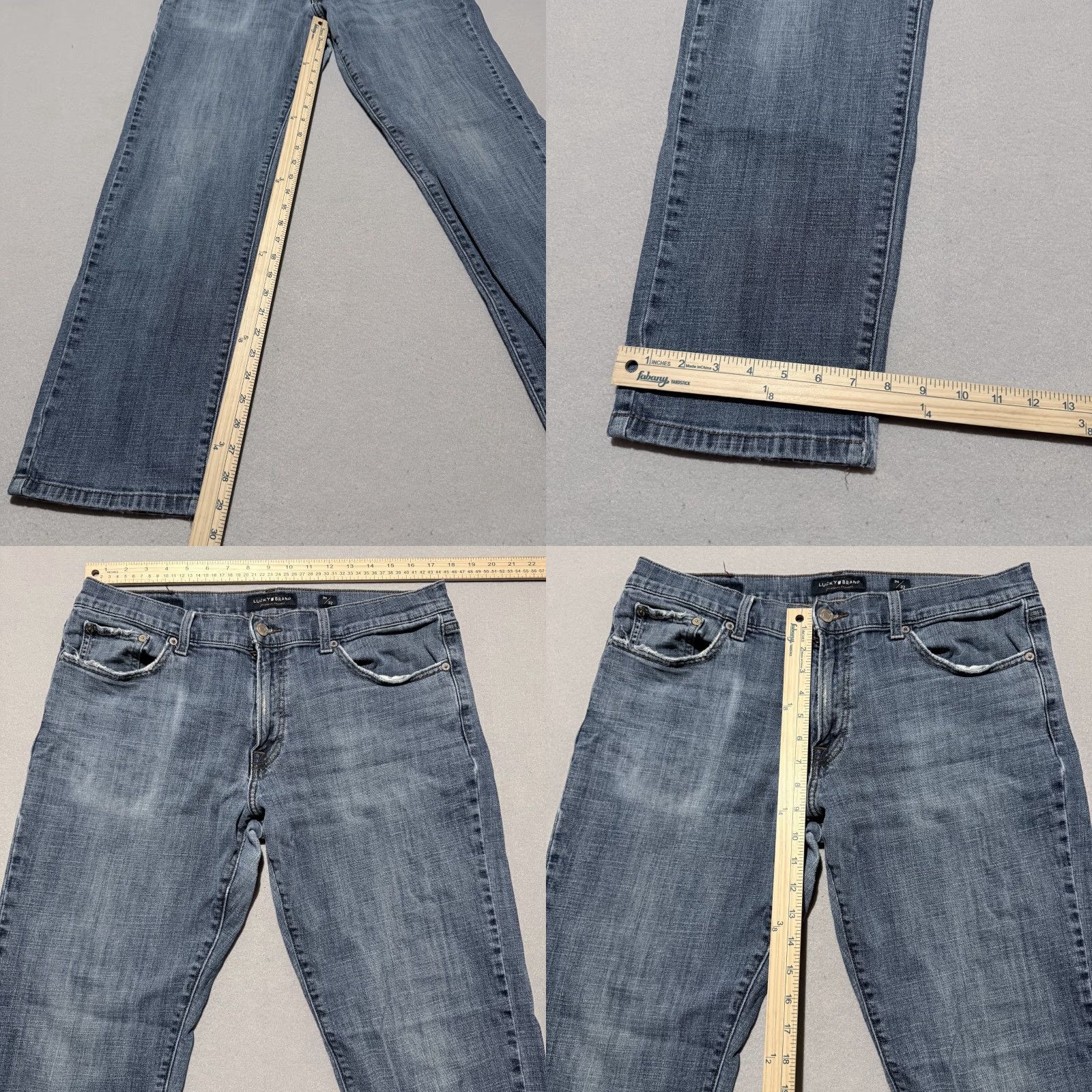 Lucky Brand Lucky Brand 221 Straight Jeans Mens Blue Medium Wash Denim Pockets - 36x32 Size US 36 / EU 52 - 9 Thumbnail