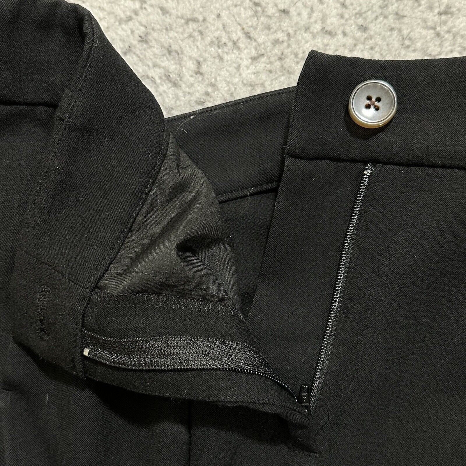 J.Crew J. Crew 8 Black Flat Front Dress Pants High Rise Stretch Size 30" / US 8 / IT 44 - 4 Thumbnail