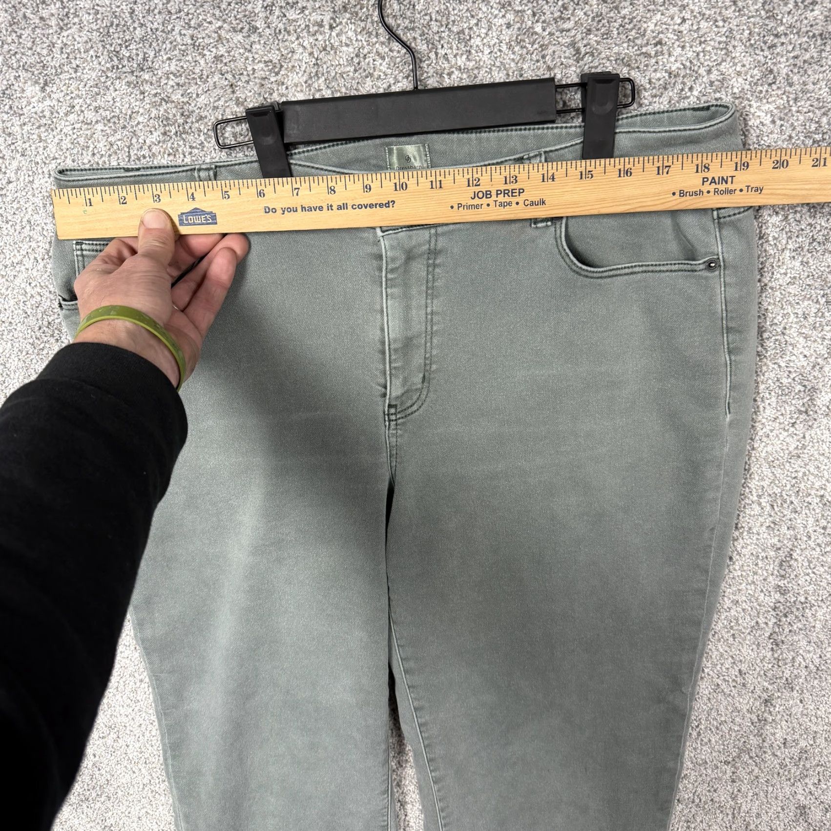 Vintage Dressbarn Jeans Womens 16W Straight Mid Rise Stretch Denim Green Pants Adult Plus Size 38x28 5-Pocket Coin Size 38" / US 16 / IT 52 - 2 Thumbnail