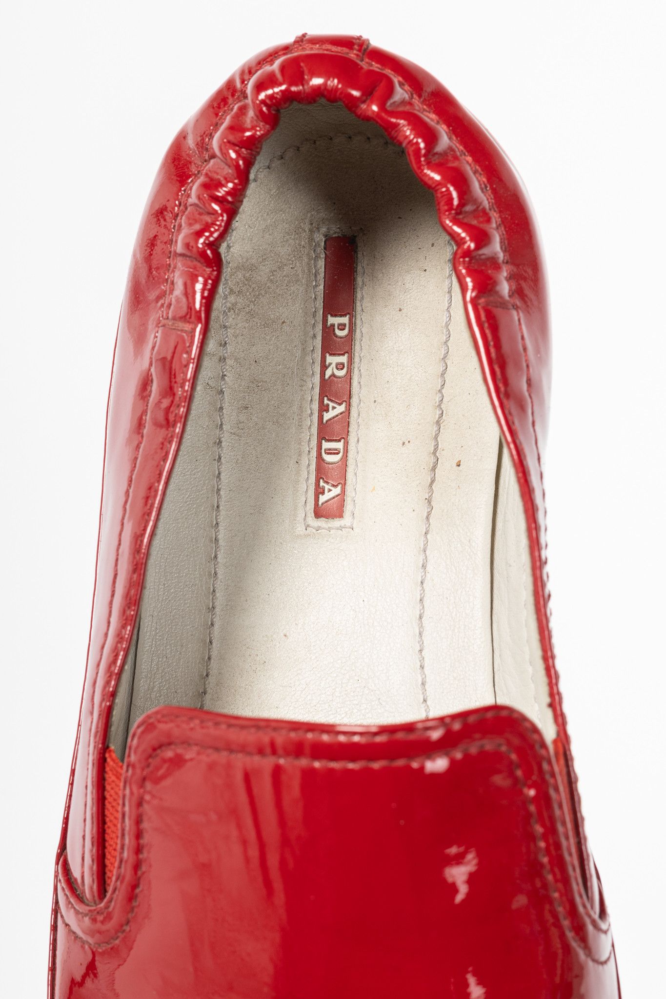 Prada Prada Red Patent Leather Slip-On Loafers Size US 9 / IT 39 - 8 Thumbnail