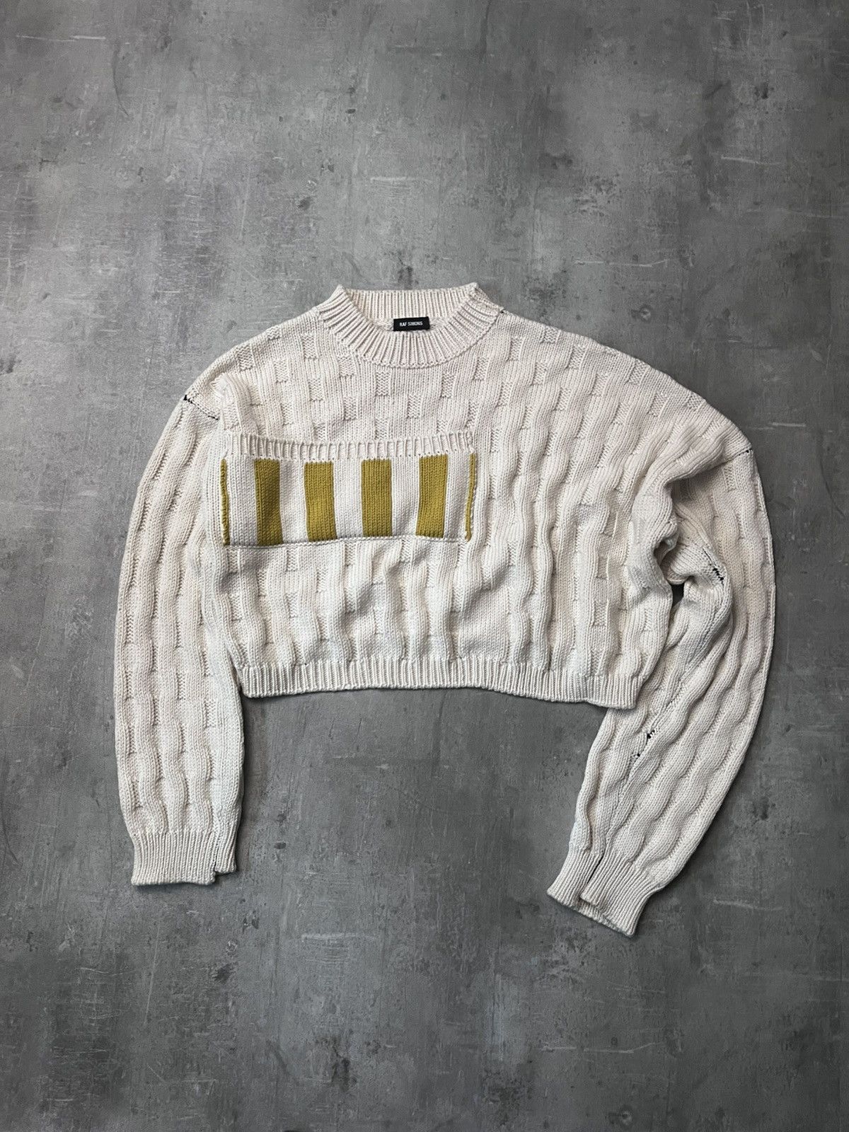 Raf Simons Raf Simons F/W 2017 Disturbed cream wool sweater Size US S / EU 44-46 / 1 - 2 Thumbnail