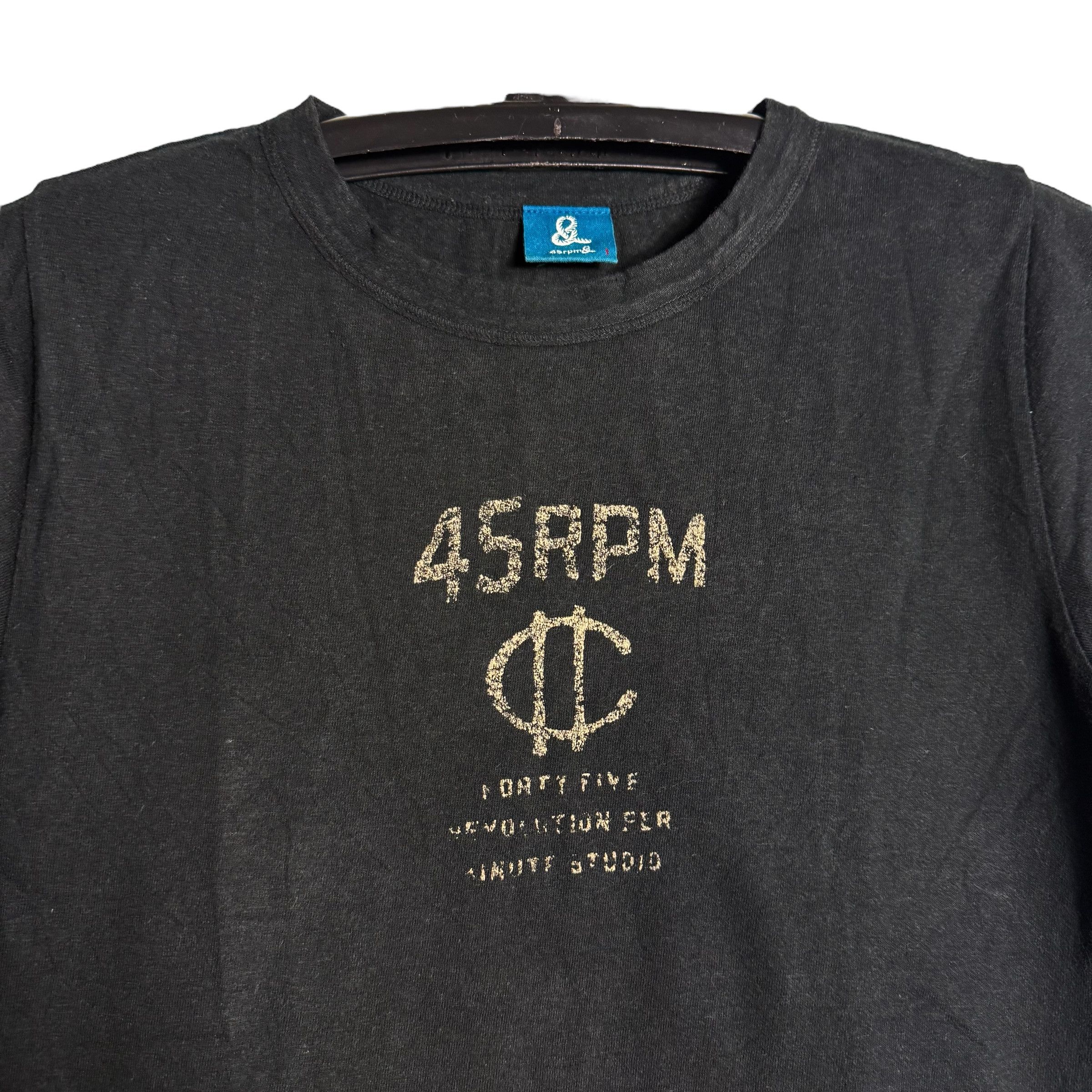 45rpm 🔥RARE🔥Vintage 45rpm Spell Out T-shirt Single Stich Size XS / US 0-2 / IT 36-38 - 3 Thumbnail