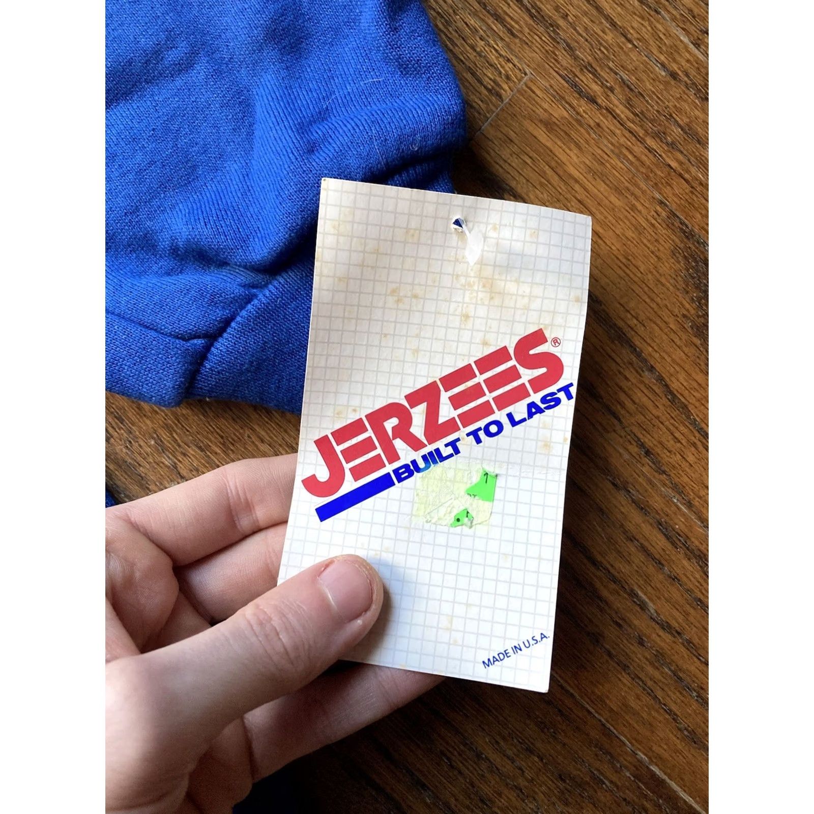 Jerzees VINTAGE JERZEES Raglan Sweatshirt Large Blue Crewneck USA MADE Unisex Adults 90s College Grunge Retro Sports Shirt Size US L / EU 52-54 / 3 - 7 Thumbnail