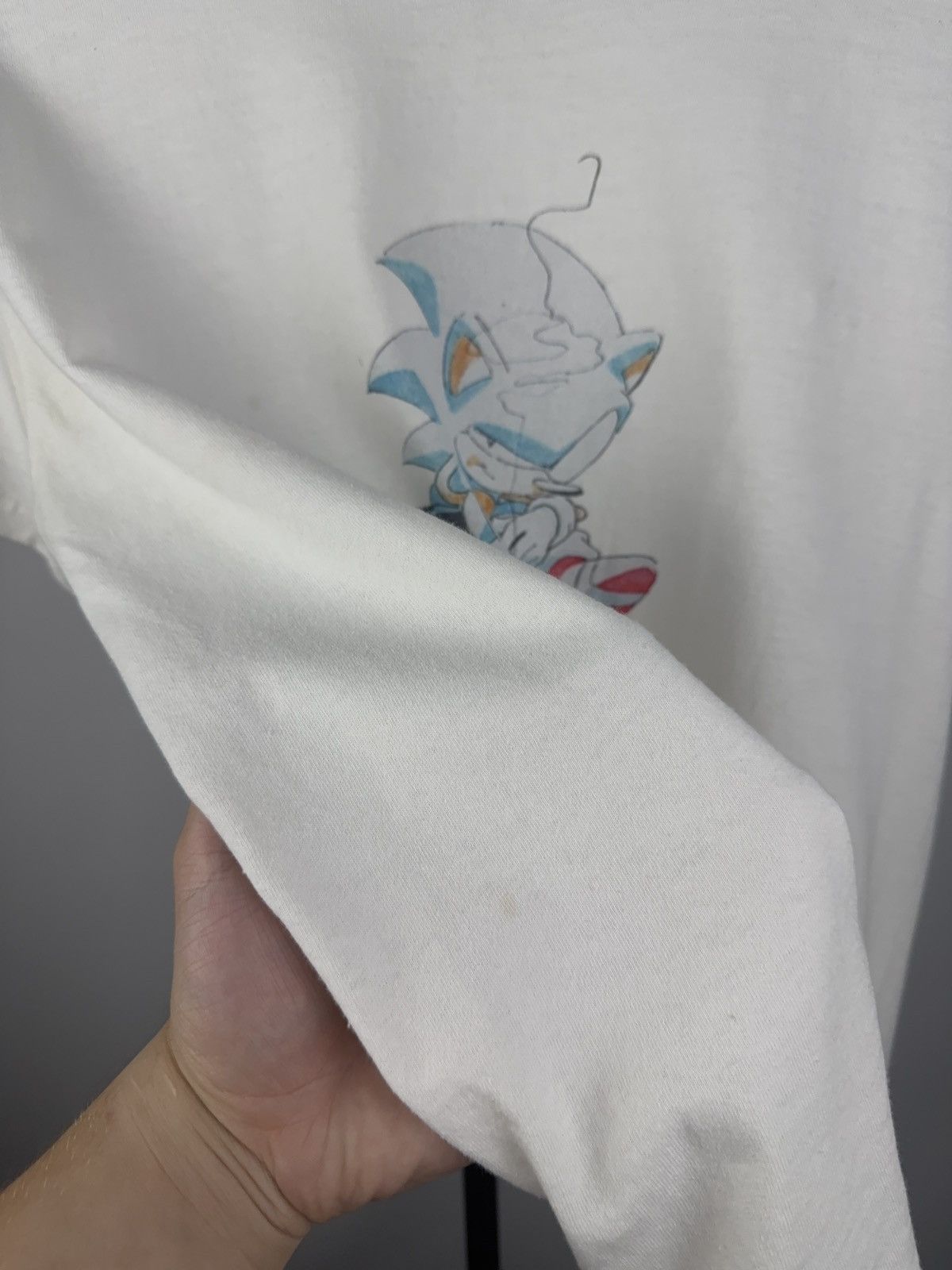 Vintage Sad Sonic Graphic Tee Minimal Line Art Vintage Style Size US M / EU 48-50 / 2 - 3 Thumbnail