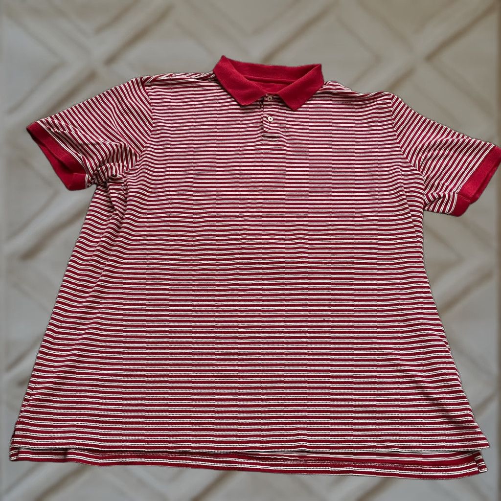Vintage Unbranded Polo Shirt Mens 2XL Red Striped Short Sleeve Collared Active Golf Top Shirts Polo Shirt Mens 2XL Red Striped Short Sleeve Collared Golf Top Size US XXL / EU 58 / 5 - 1 Thumbnail