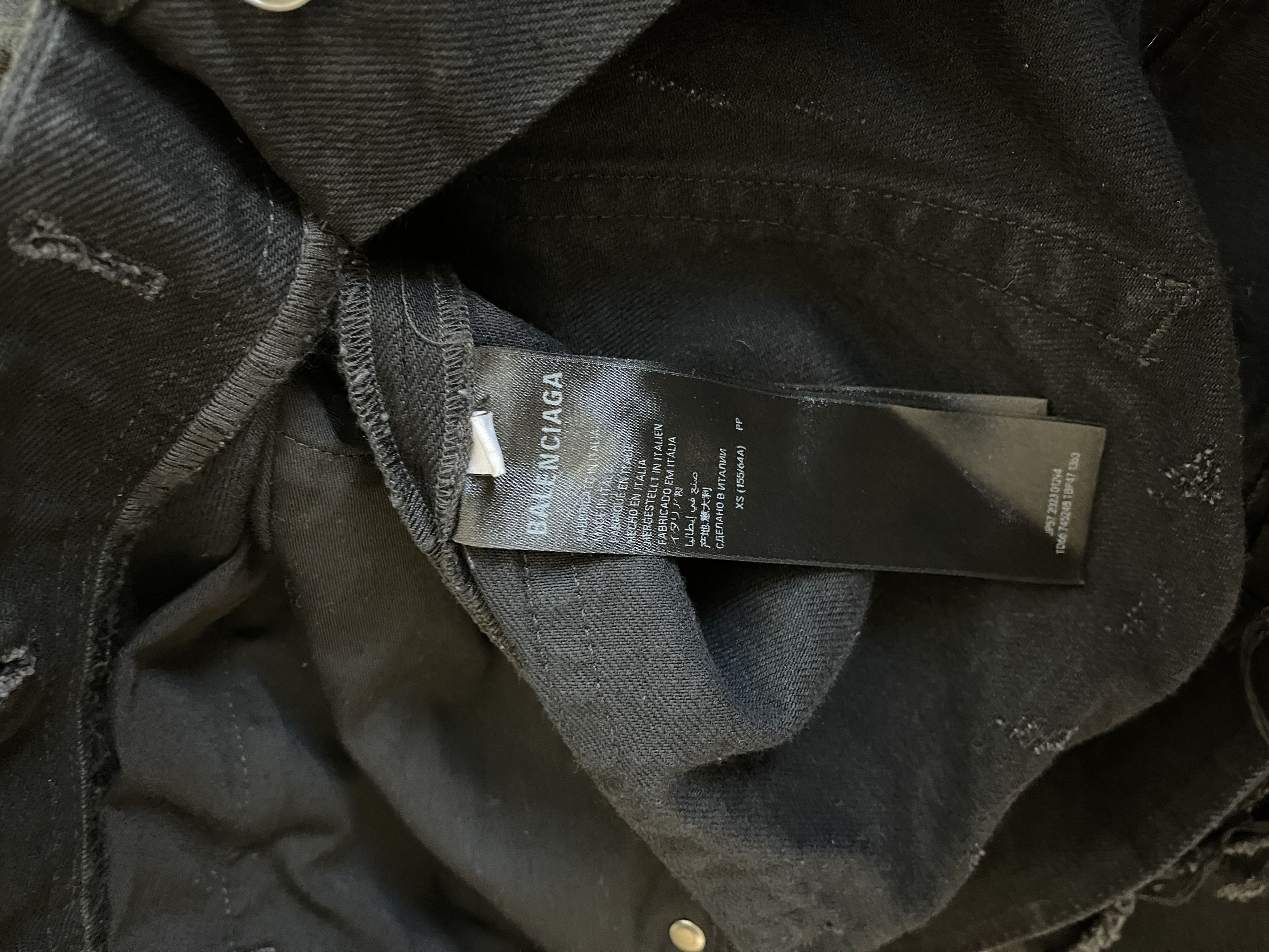 Balenciaga Destroyed Denim Pants 'Flat Black' Size US 32 / EU 48 - 13 Thumbnail