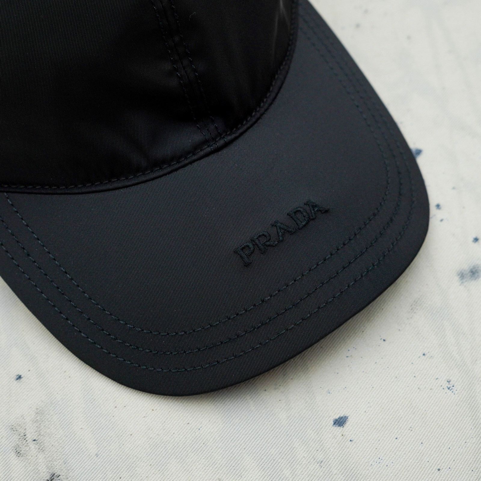 Prada Prada black nylon embroidered logo sport baseball cap hat Size ONE SIZE - 4 Thumbnail
