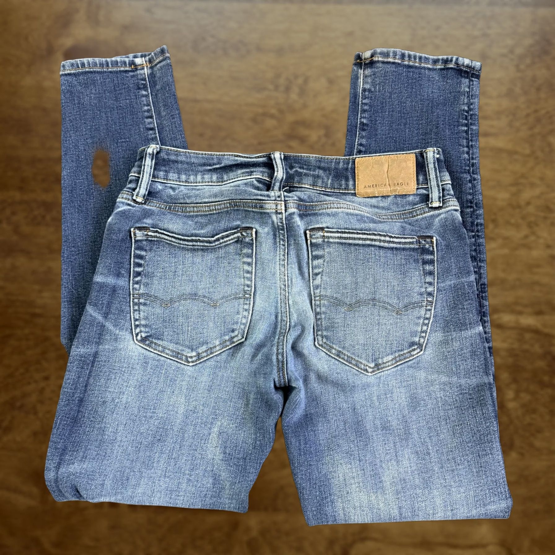 American Eagle Outfitters American Eagle Airflex+ Temp Tech Jeans Mens 28x30 Medium Wash Slim Skinny Denim Shirt? Size US 28 / EU 44 - 1 Thumbnail