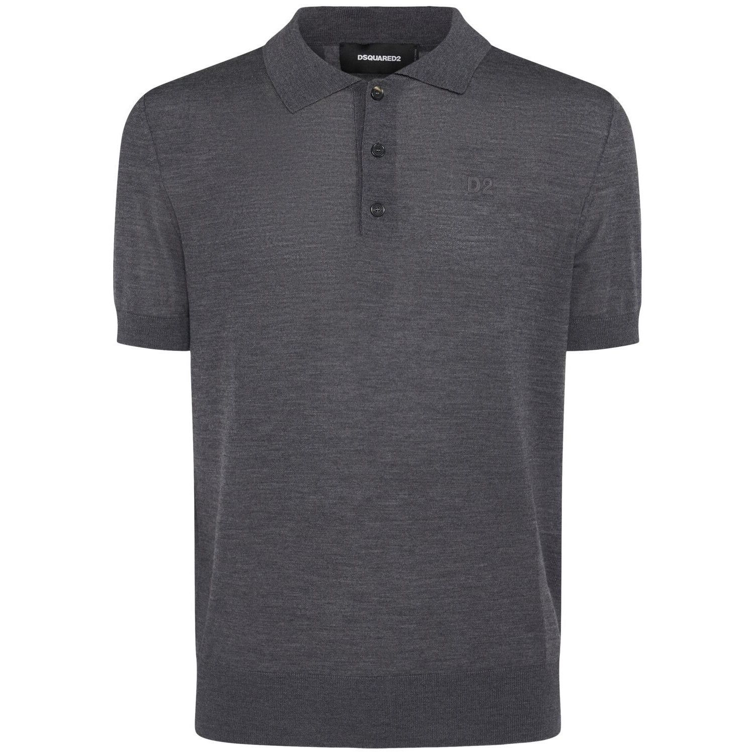 Dsquared2 DSQUARED2 Men's D2 Gray Wool Polo Shirt New & Authentic (Men Size US XXL / EU 58 / 5 - 1 Thumbnail