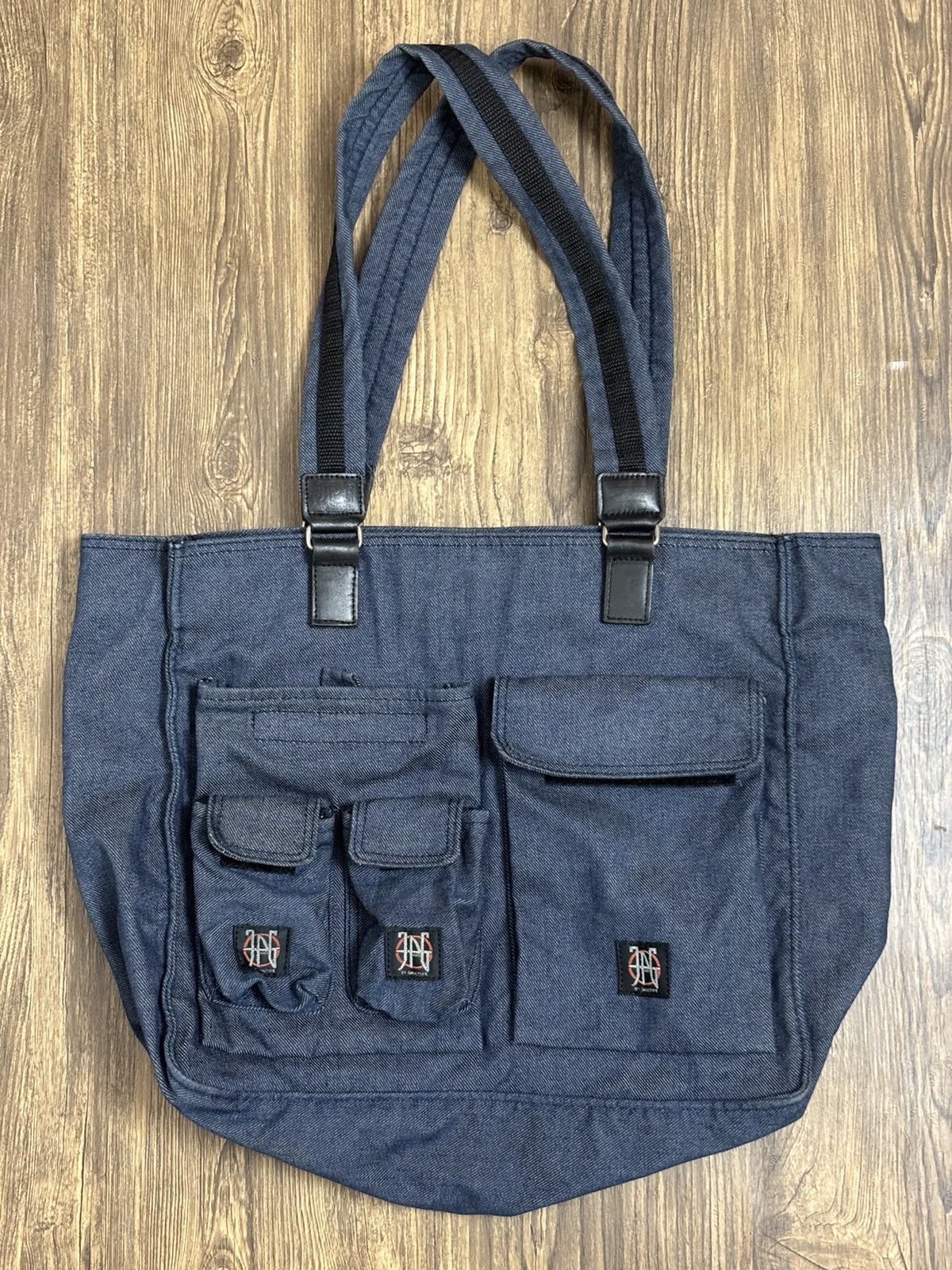 Jean Paul Gaultier Utility Denim Tote Bag Multi Pocket
