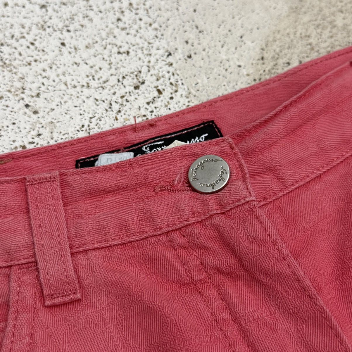 Salvatore Ferragamo Vintage Salvatore Ferragamo Faded Monogram Denim Pants Size US 29 - 8 Thumbnail