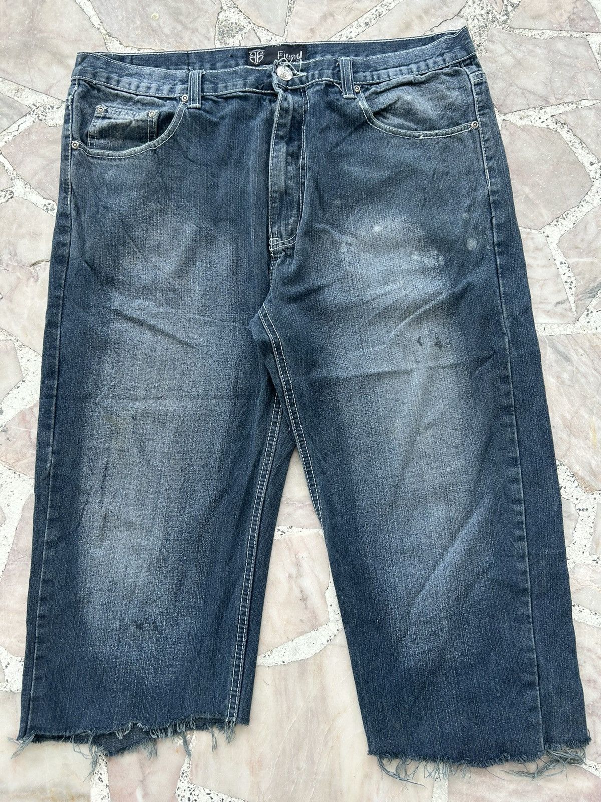 Japanese Brand Fiend Jorts Japan Assymetrical Denim Size US 37 - 1 Thumbnail