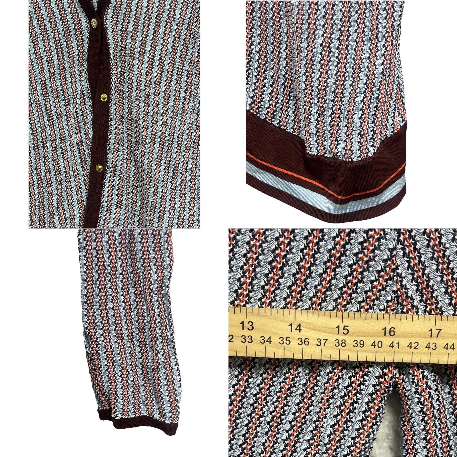 Tory Burch Tory Burch Cardigan Women’s XL Knit Multicolor Chevron Button Front V-Neck Office Casual Sweater Size XL / US 12-14 / IT 48-50 - 8 Thumbnail