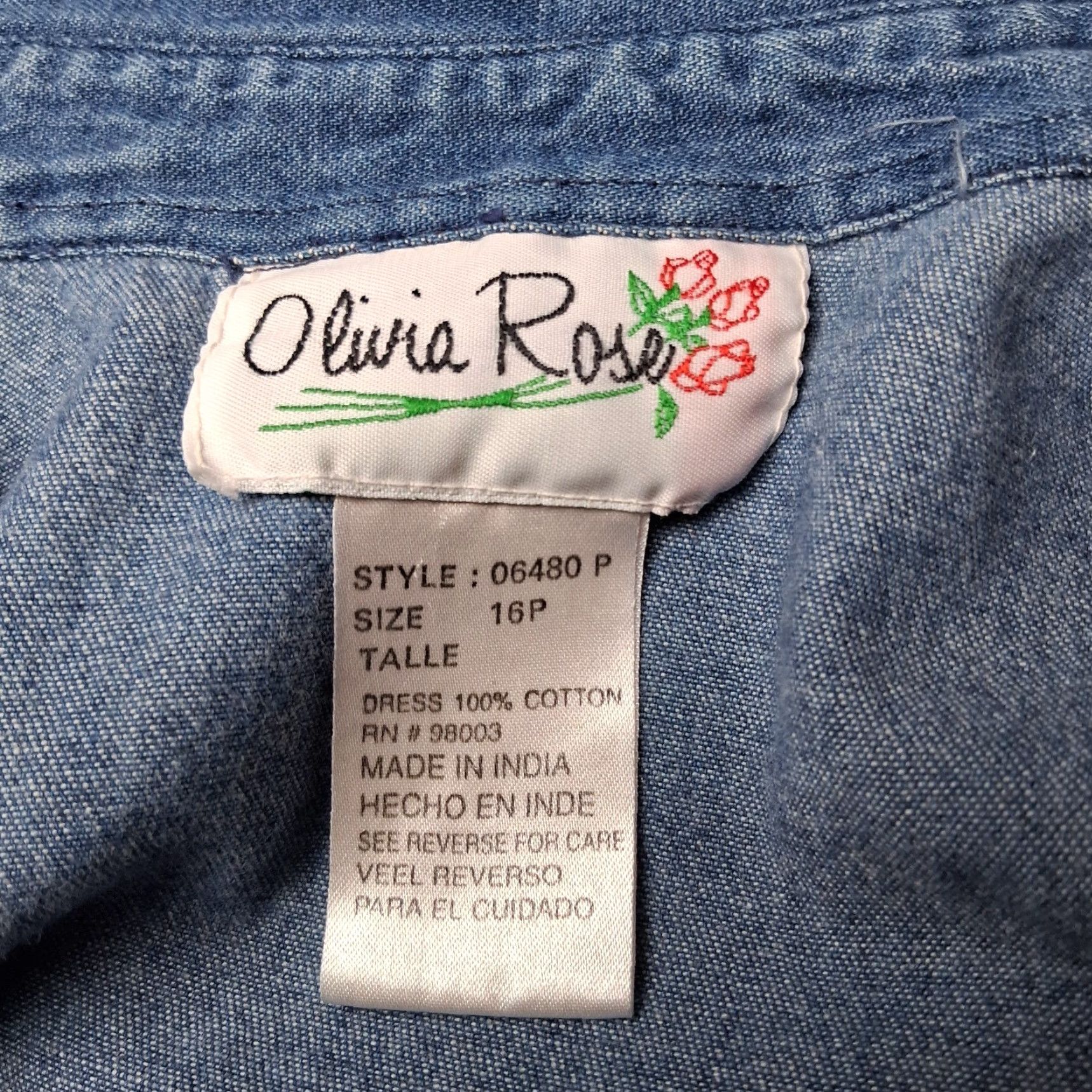 Vintage VINTAGE Pink Rose Shirt Dress 16P Petite Blue Chambray Denim Hot Air Balloon Casual Womens Size XXL / US 16-18 / IT 52-54 - 3 Thumbnail