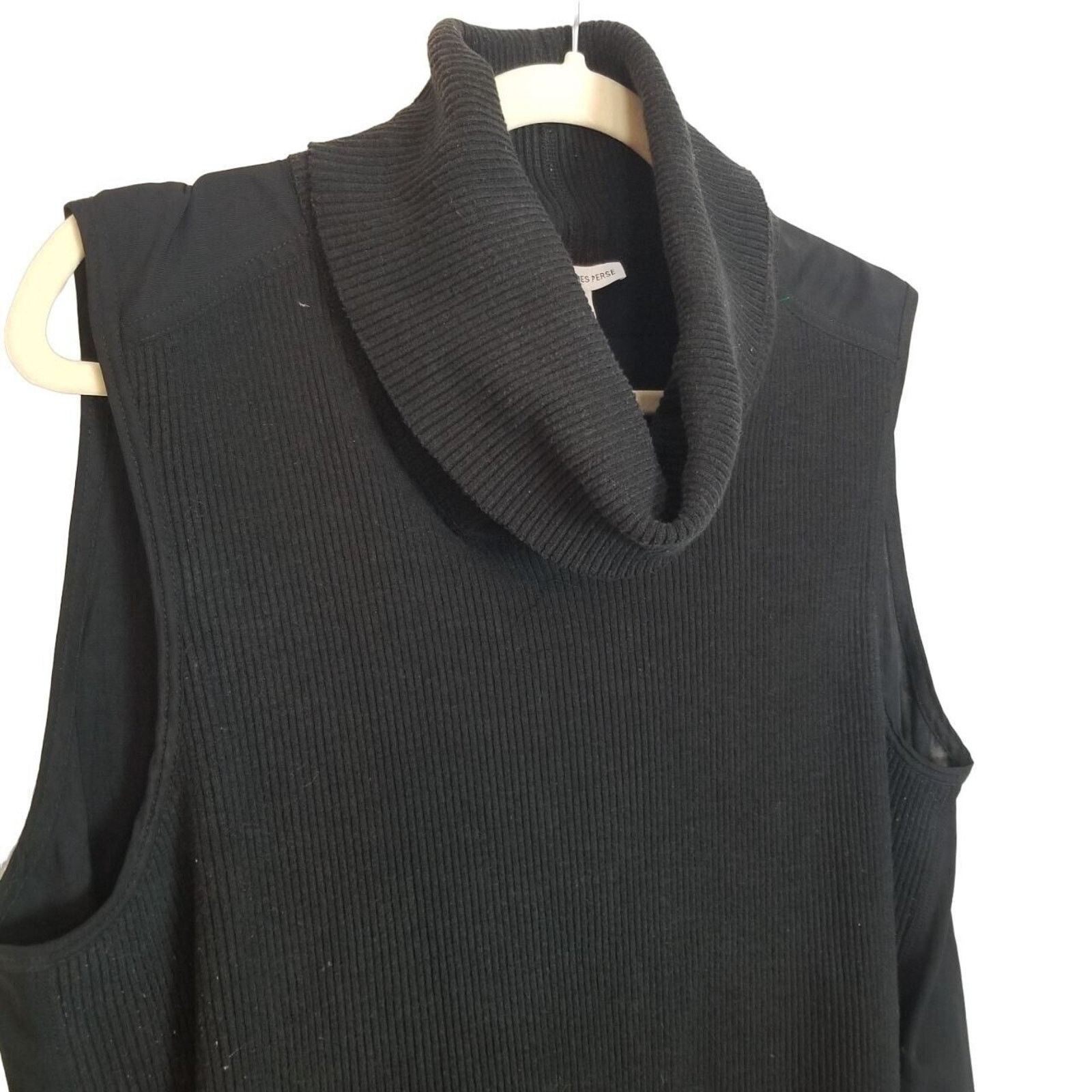 James Perse James Perse Womens Black Ribbed Turtleneck Sweater Dress 4 Size S / US 4 / IT 40 - 5 Thumbnail