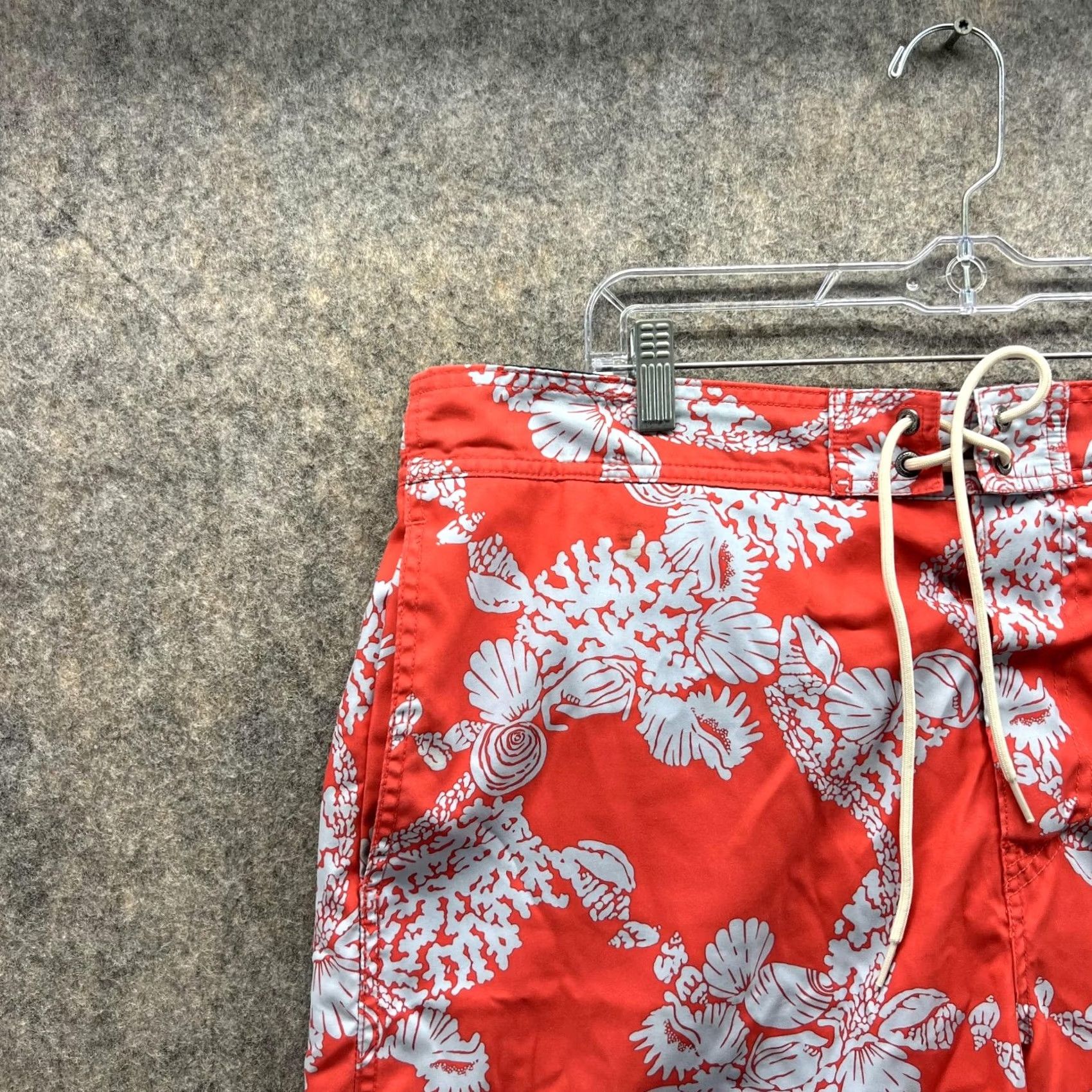 Nautica Nautica Shorts Men XL Trunks Lined Orange Floral Polyester Swimwear Drawstring Size US 36 / EU 52 - 3 Thumbnail