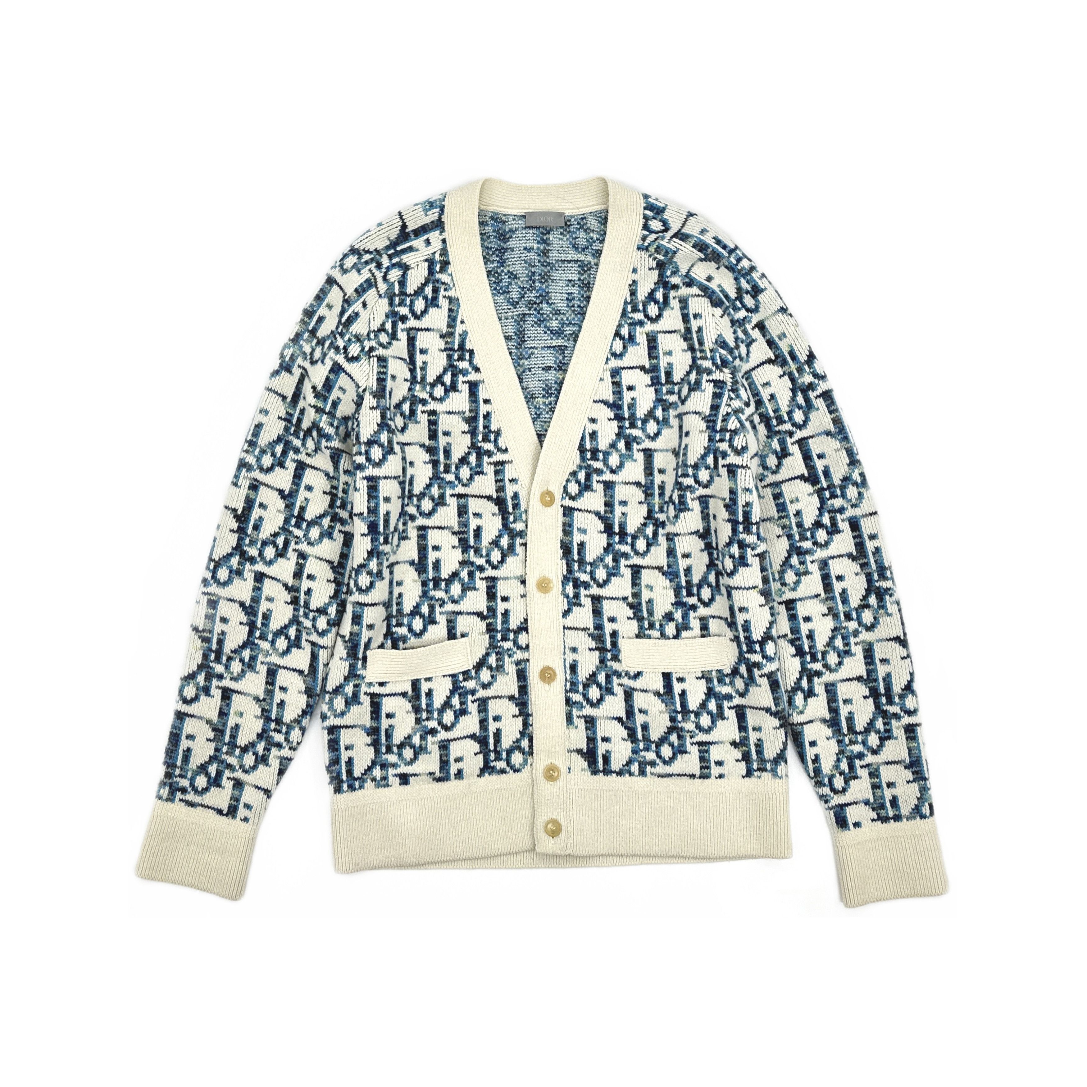 Dior Dior Oblique Jacquard Knit Cardigan Size L Size US L / EU 52-54 / 3 - 1 Thumbnail