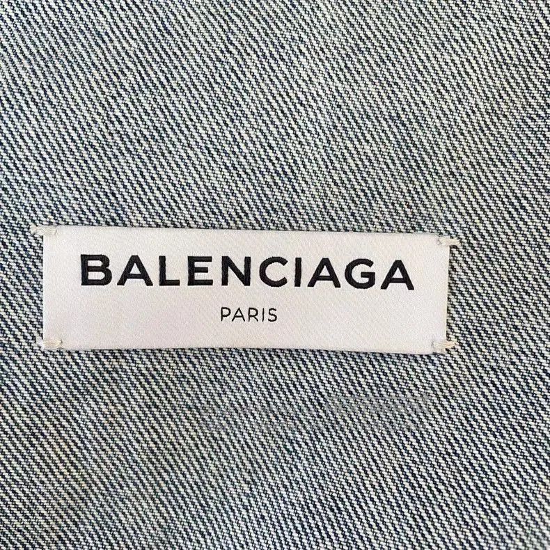 Balenciaga Balenciaga Blue Denim Jacket Logo Distressed. Size US XS / EU 42 / 0 - 3 Thumbnail