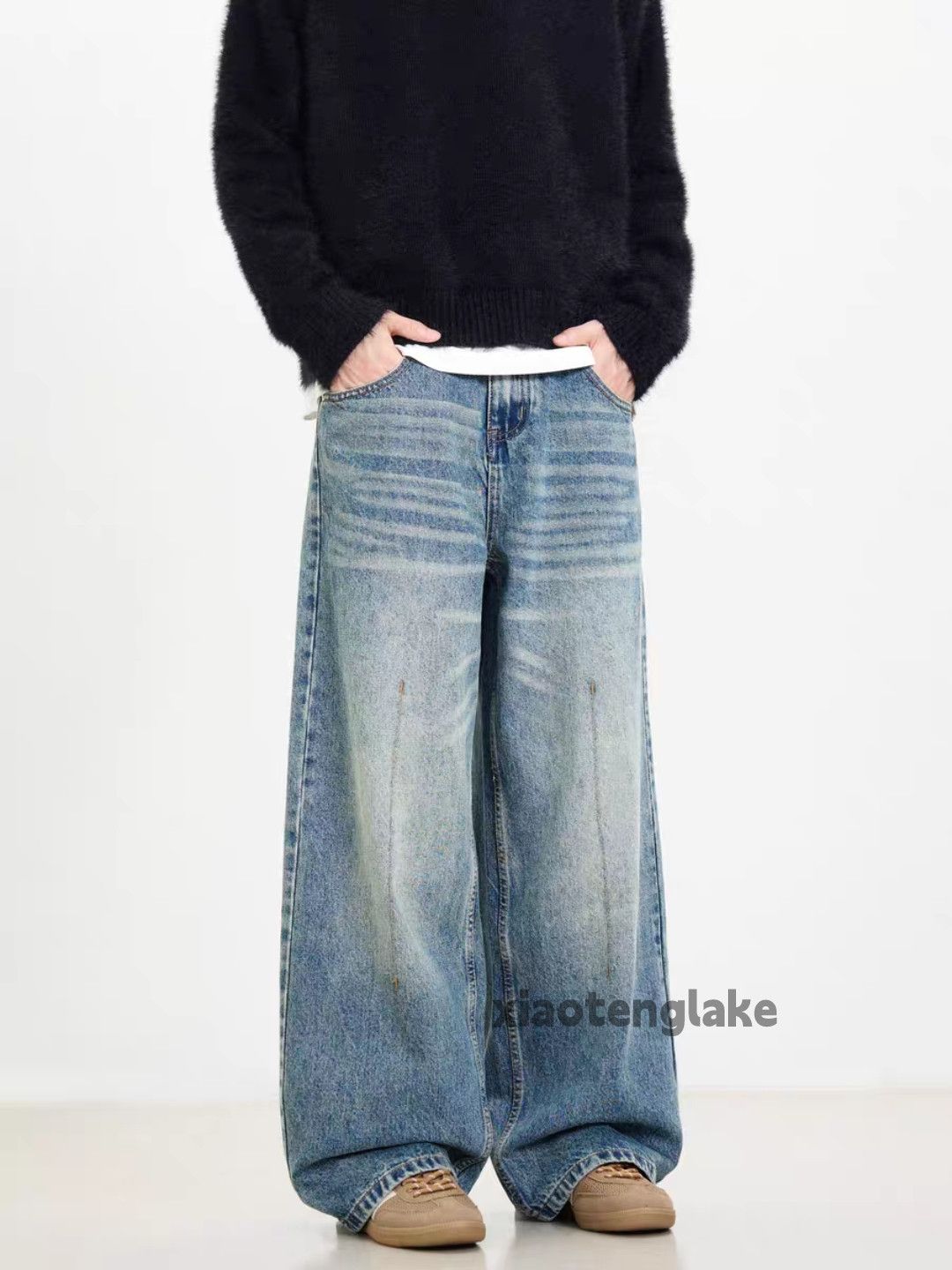 Jean × Vintage washed faded cleanfit yuppie loose baggy jeans Size US 32 / EU 48 - 1 Thumbnail