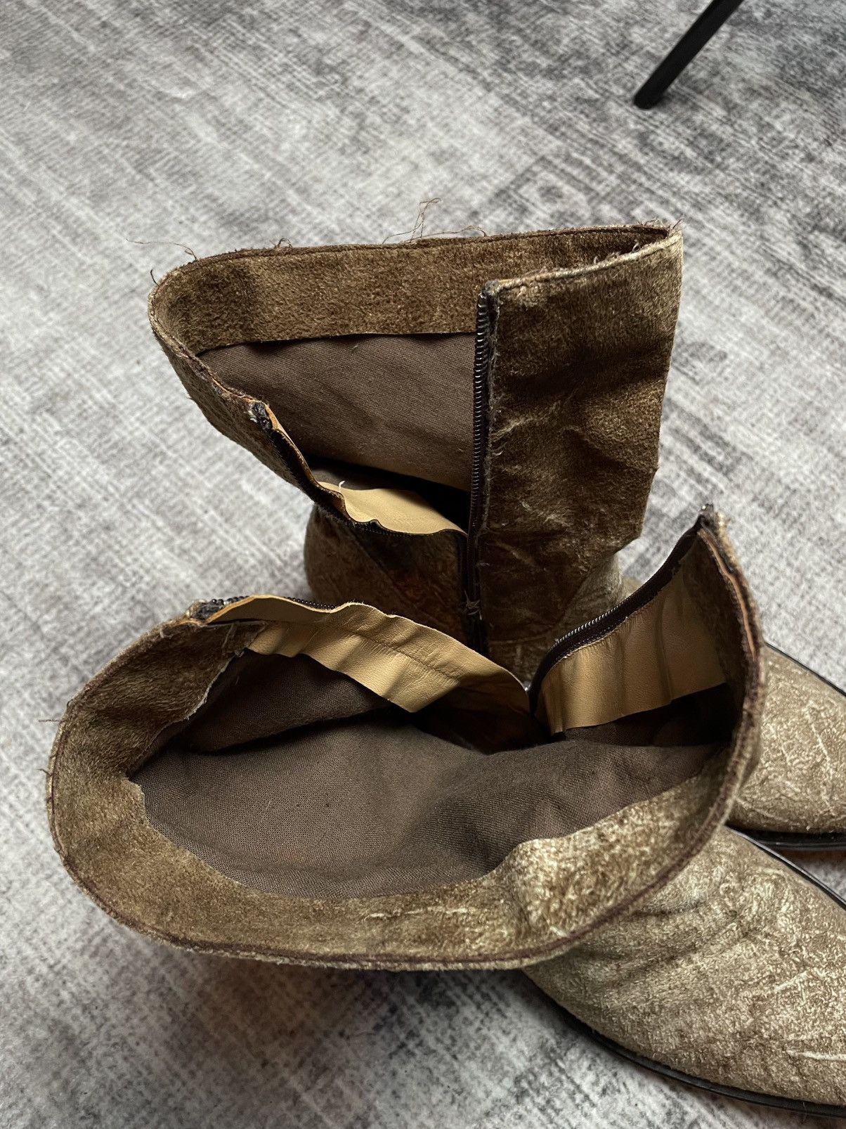 Gianni Barbato Gianni Barbato Scarred Side Zip Boots Size US 11 / EU 44 - 7 Thumbnail